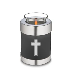 Candle Holder Embrace Charcoal Simple Cross Cremation Urn