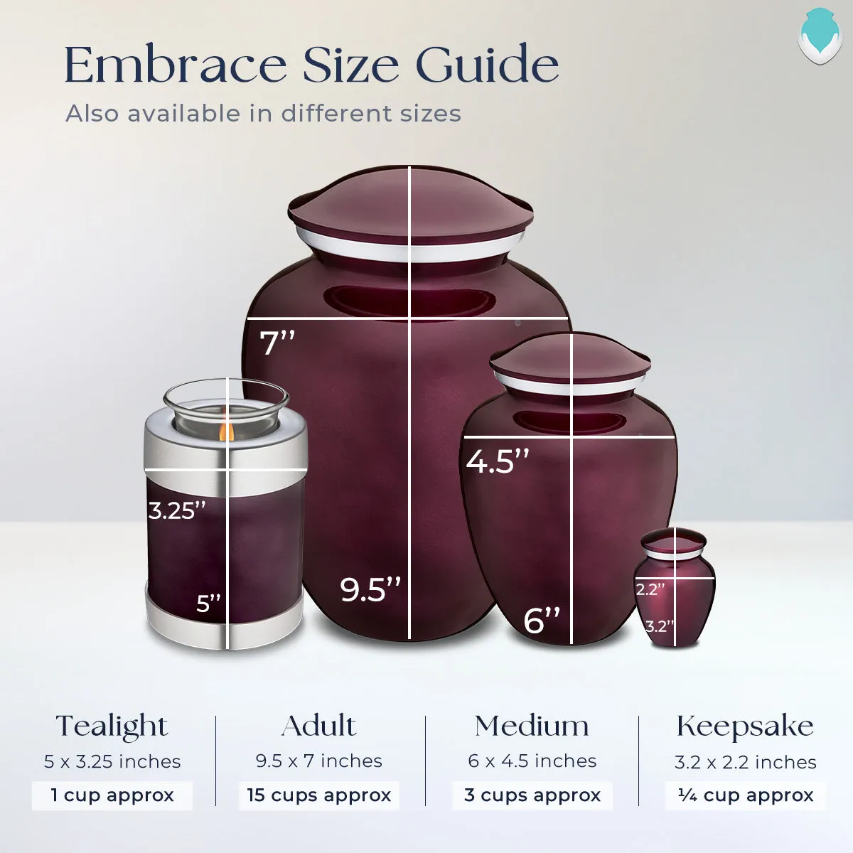 Candle Holder Embrace Cherry Purple Angel Cremation Urn