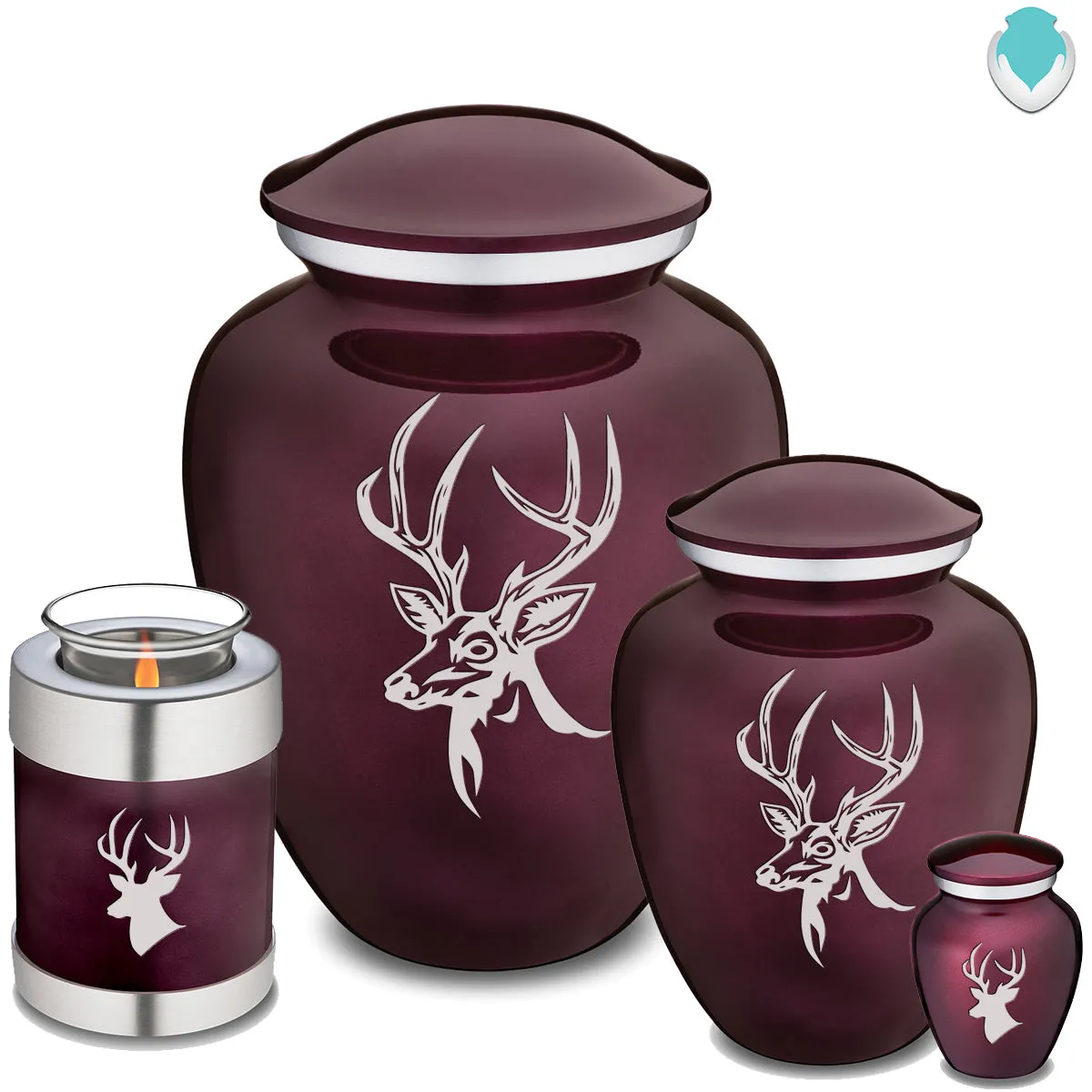 Candle Holder Embrace Cherry Purple Deer Cremation Urn