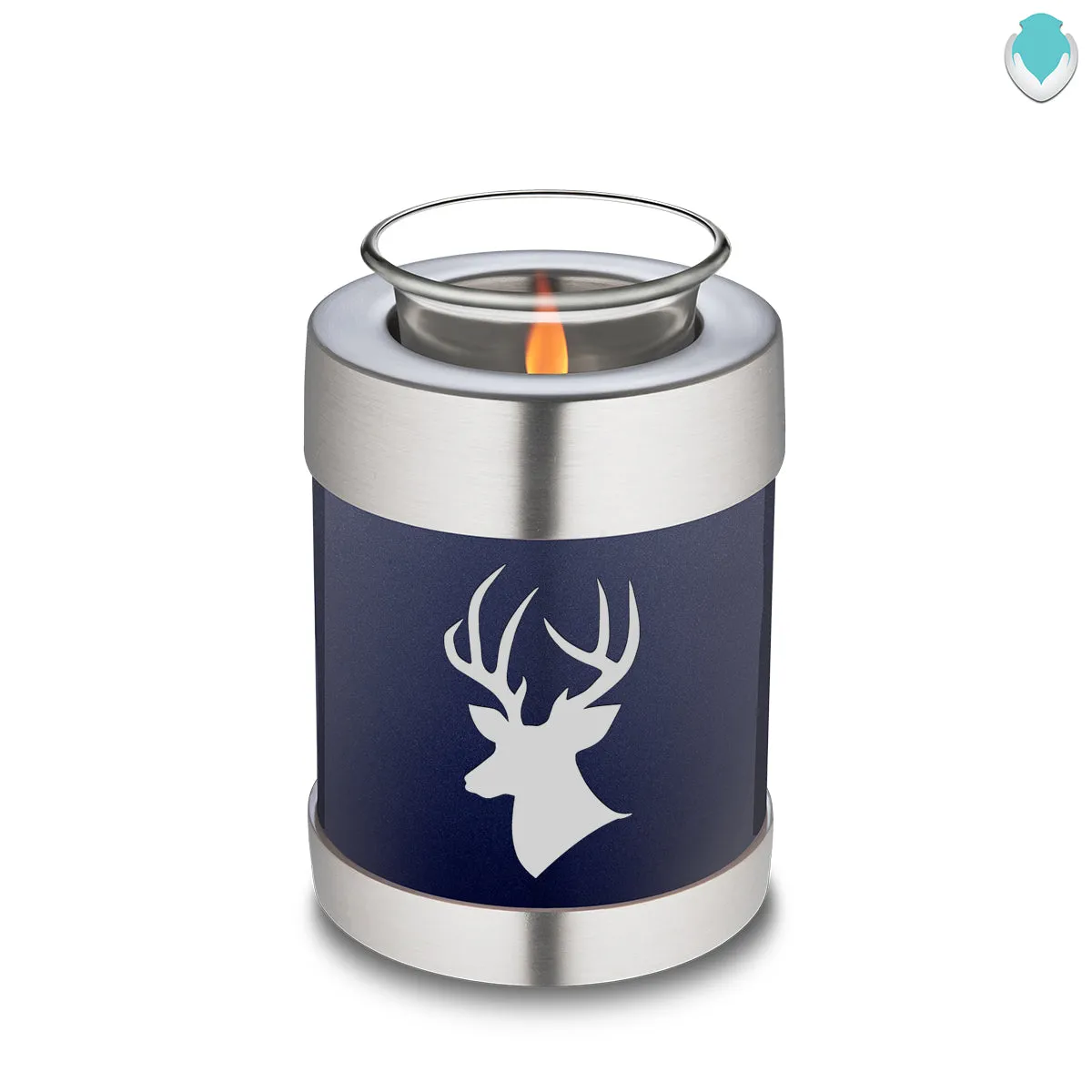 Candle Holder Embrace Cobalt Blue Deer Cremation Urn