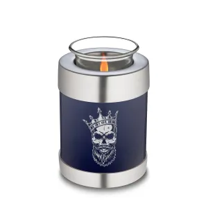 Candle Holder Embrace Cobalt Blue Skull Cremation Urn
