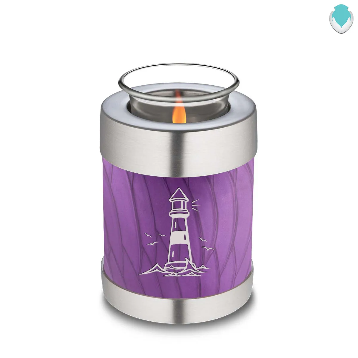 Candle Holder Embrace Pearl Purple Lighthouse Cremation Urn