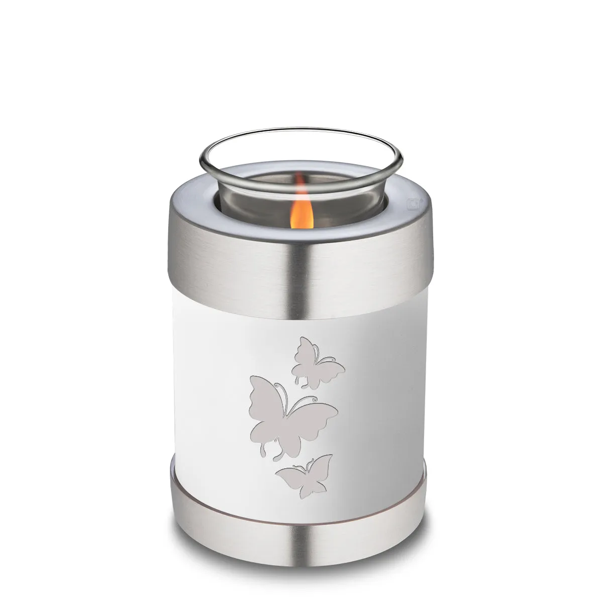Candle Holder Embrace White Butterfly Cremation Urn