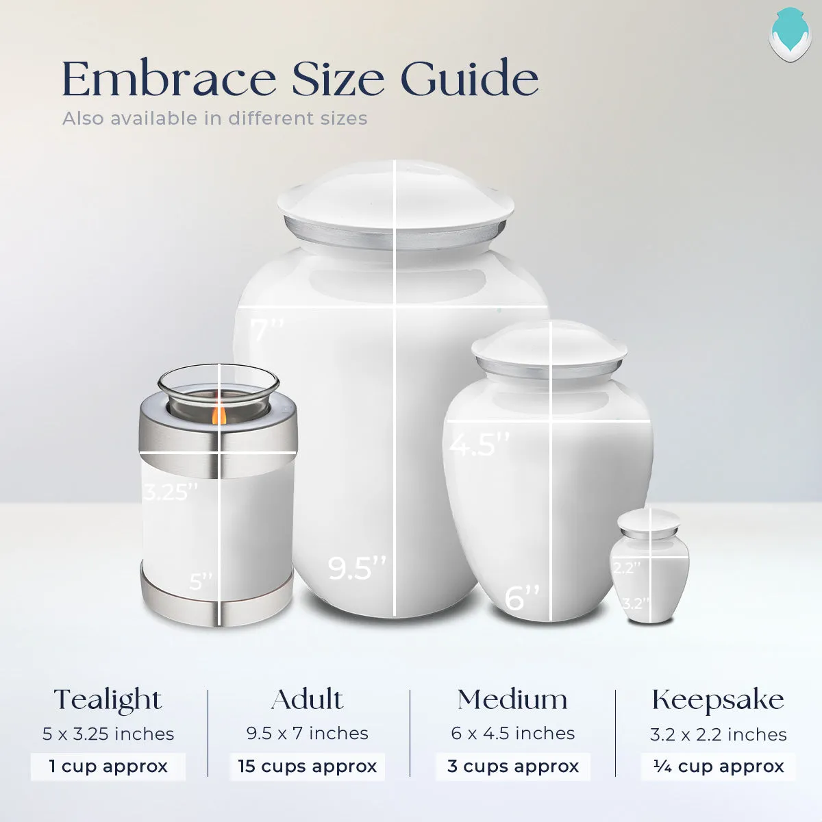 Candle Holder Embrace White Butterfly Cremation Urn