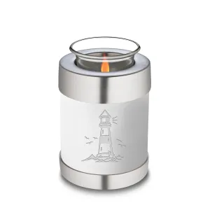 Candle Holder Embrace White Lighthouse Cremation Urn