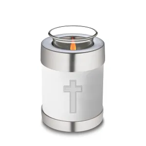 Candle Holder Embrace White Simple Cross Cremation Urn