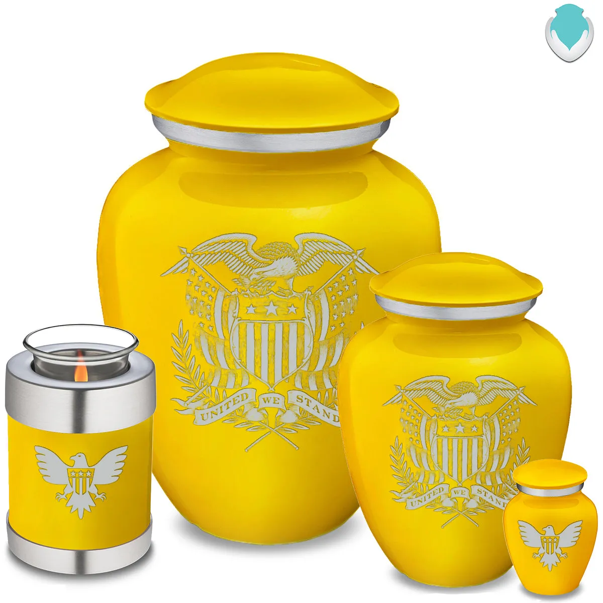 Candle Holder Embrace Yellow American Glory Cremation Urn