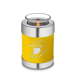 Candle Holder Embrace Yellow Dirt Bike Cremation Urn