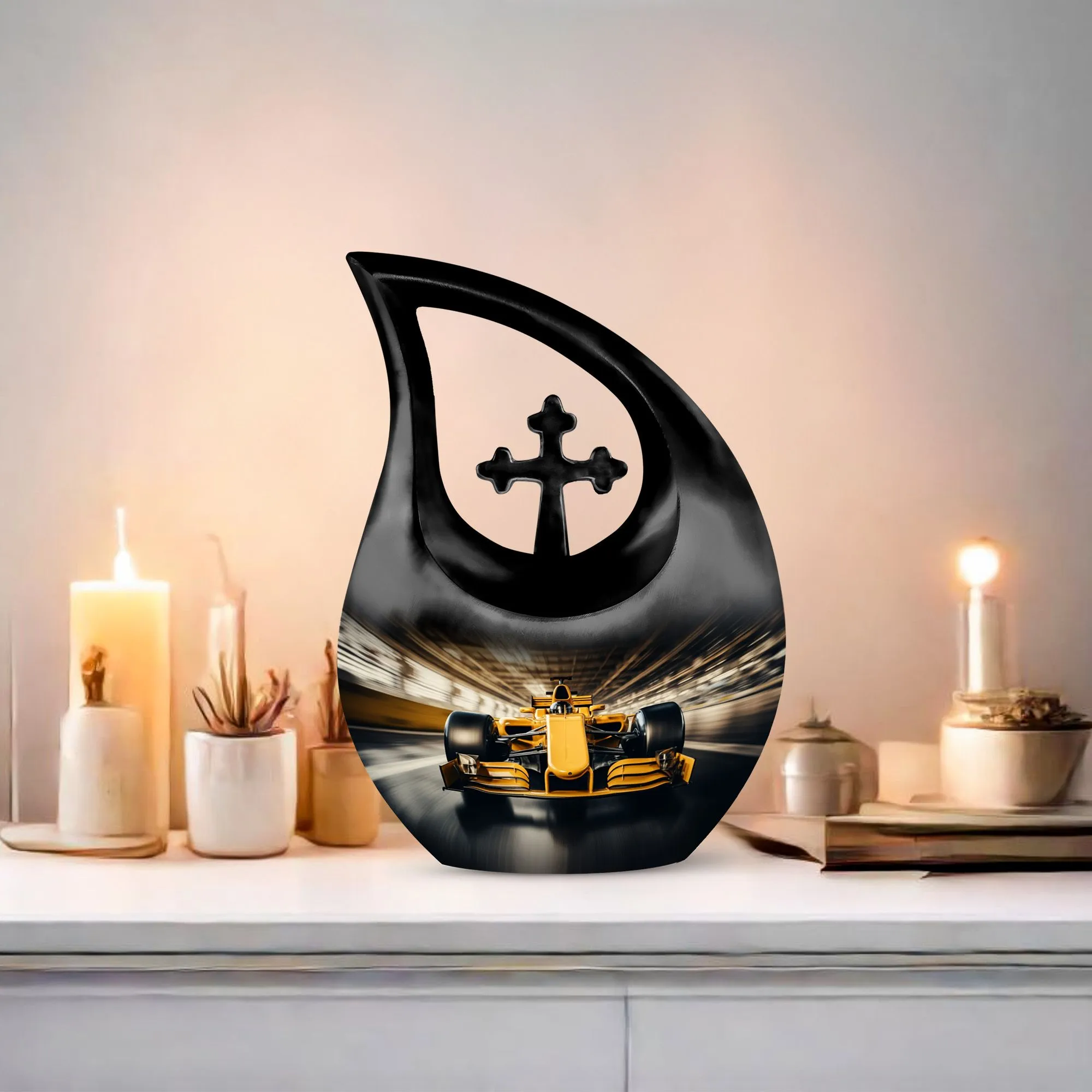 Car Race Memorial Urn For Storing Adult Human Ashes