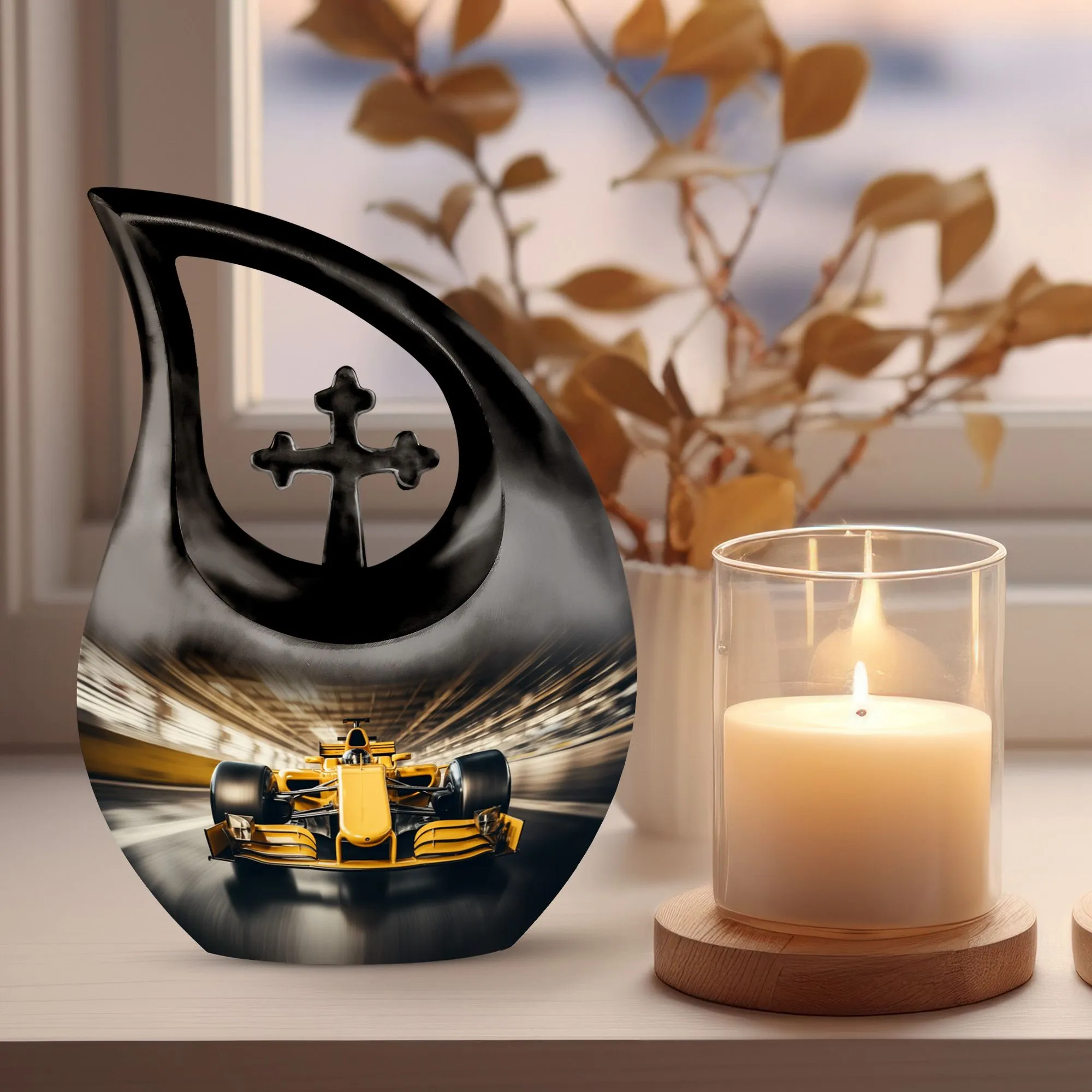Car Race Memorial Urn For Storing Adult Human Ashes