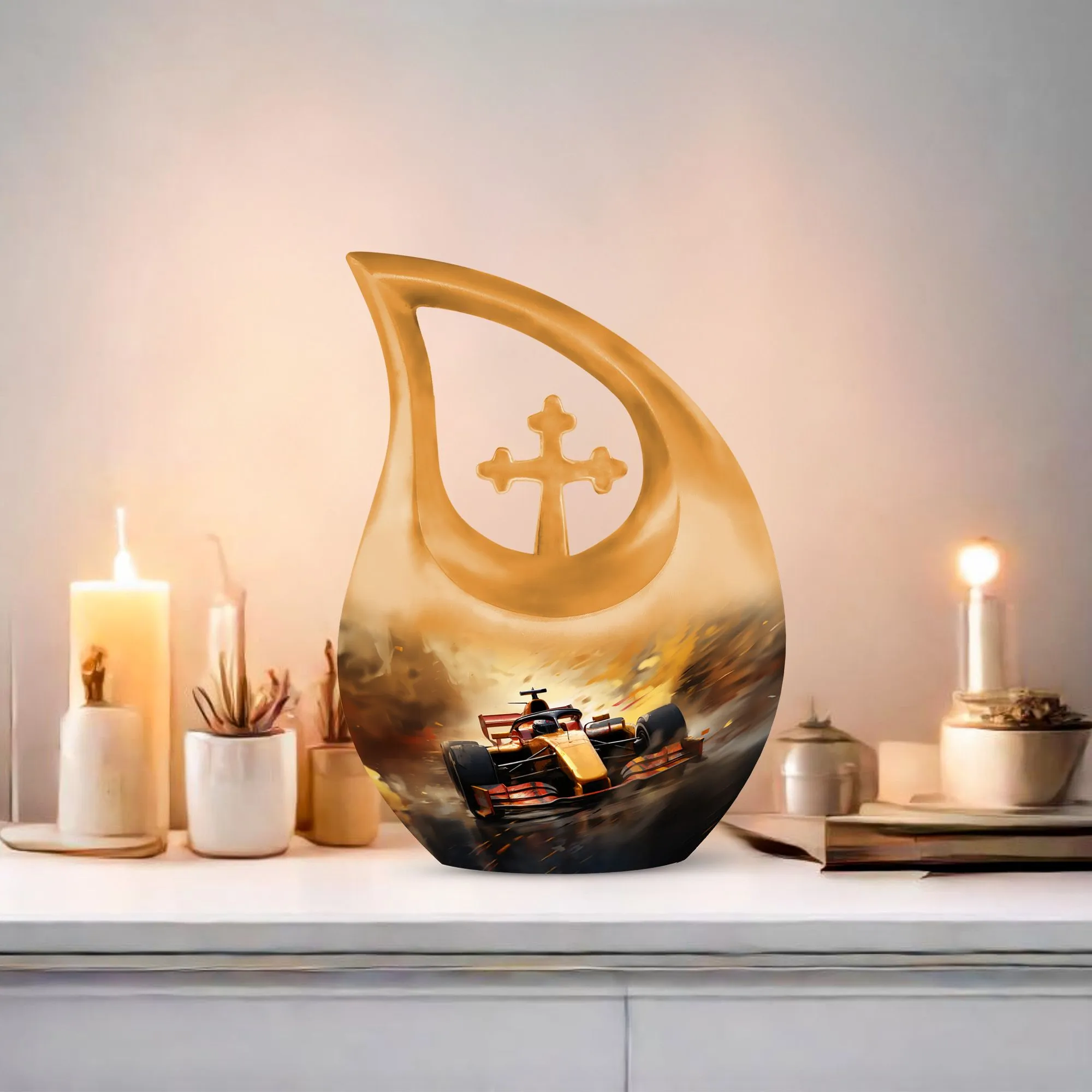 Car Race Tribute- Human Ashes Memorial Urn