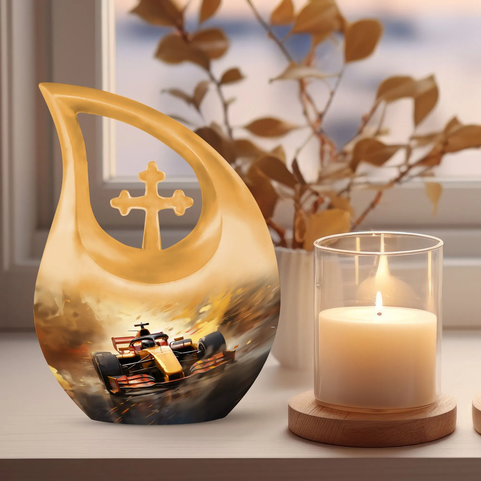 Car Race Tribute- Human Ashes Memorial Urn