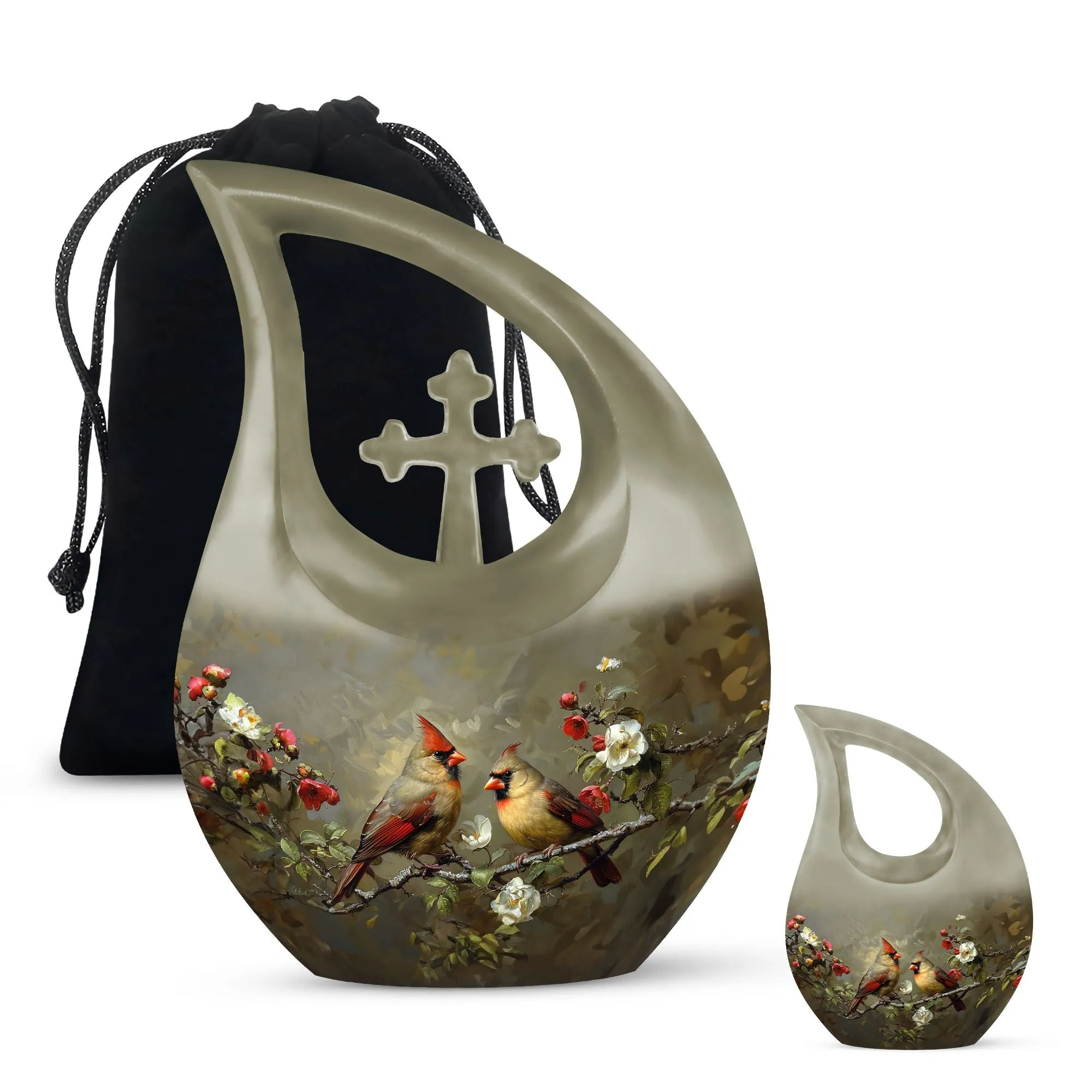 Cardinal Bird Cremation Mini Urns For Human Ashes Memorial & Funeral Urn