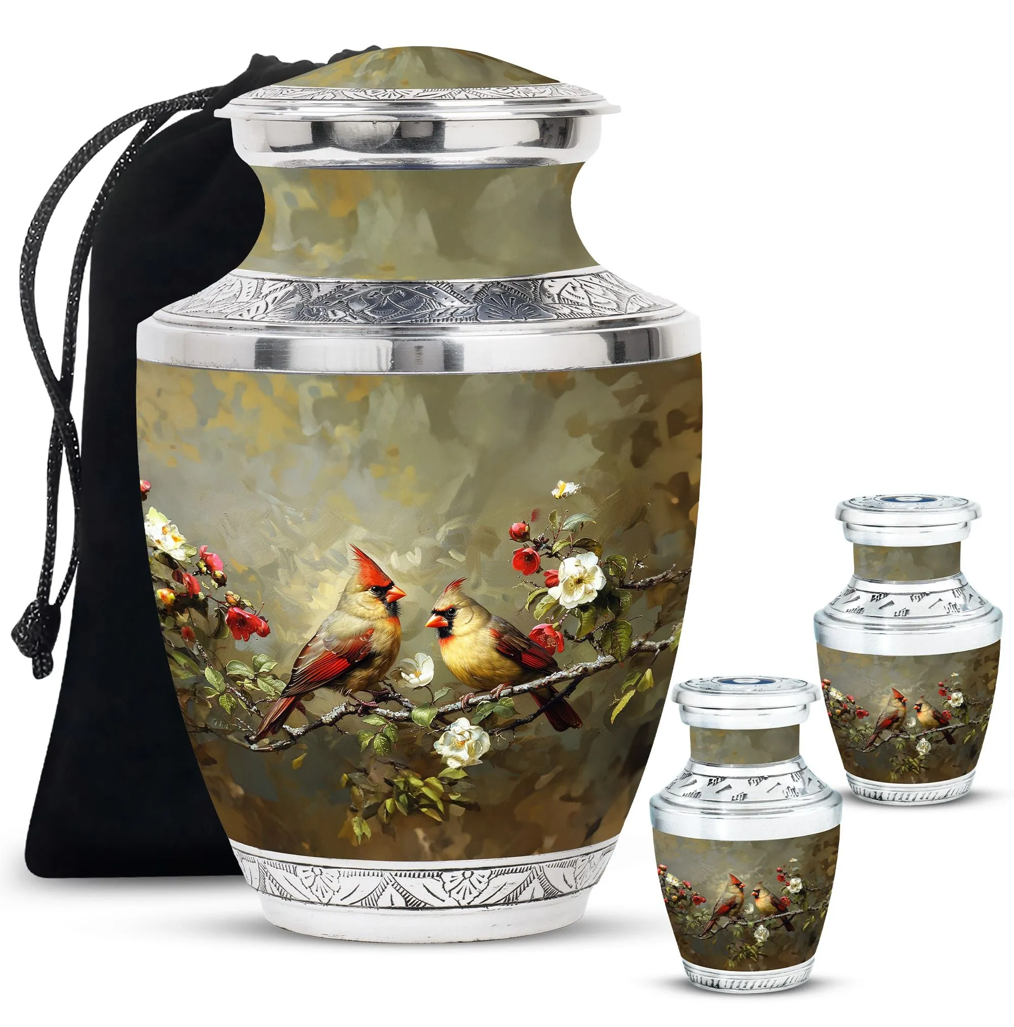 Cardinal Bird Cremation Mini Urns For Human Ashes Memorial & Funeral Urn