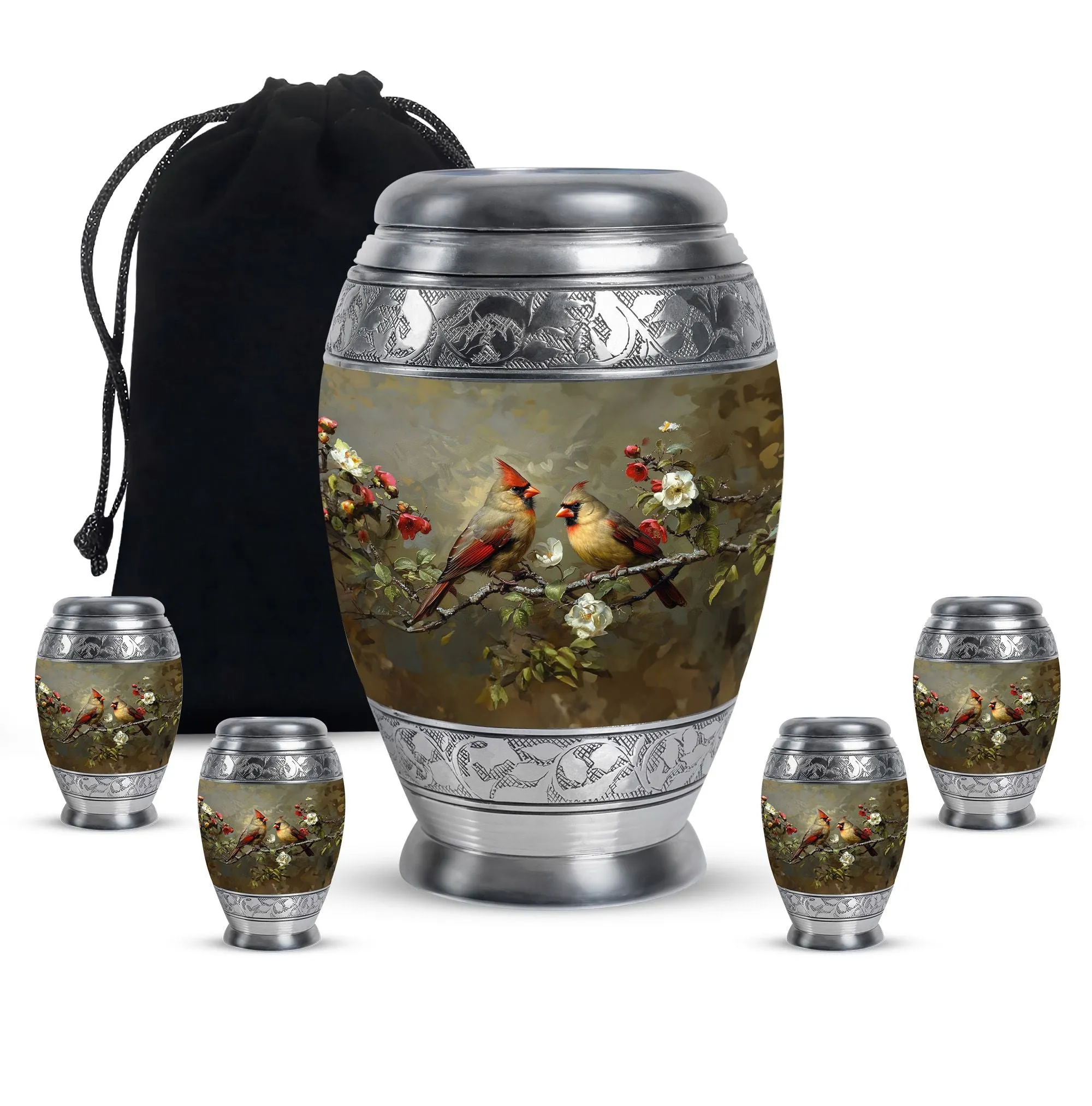 Cardinal Bird Cremation Mini Urns For Human Ashes Memorial & Funeral Urn