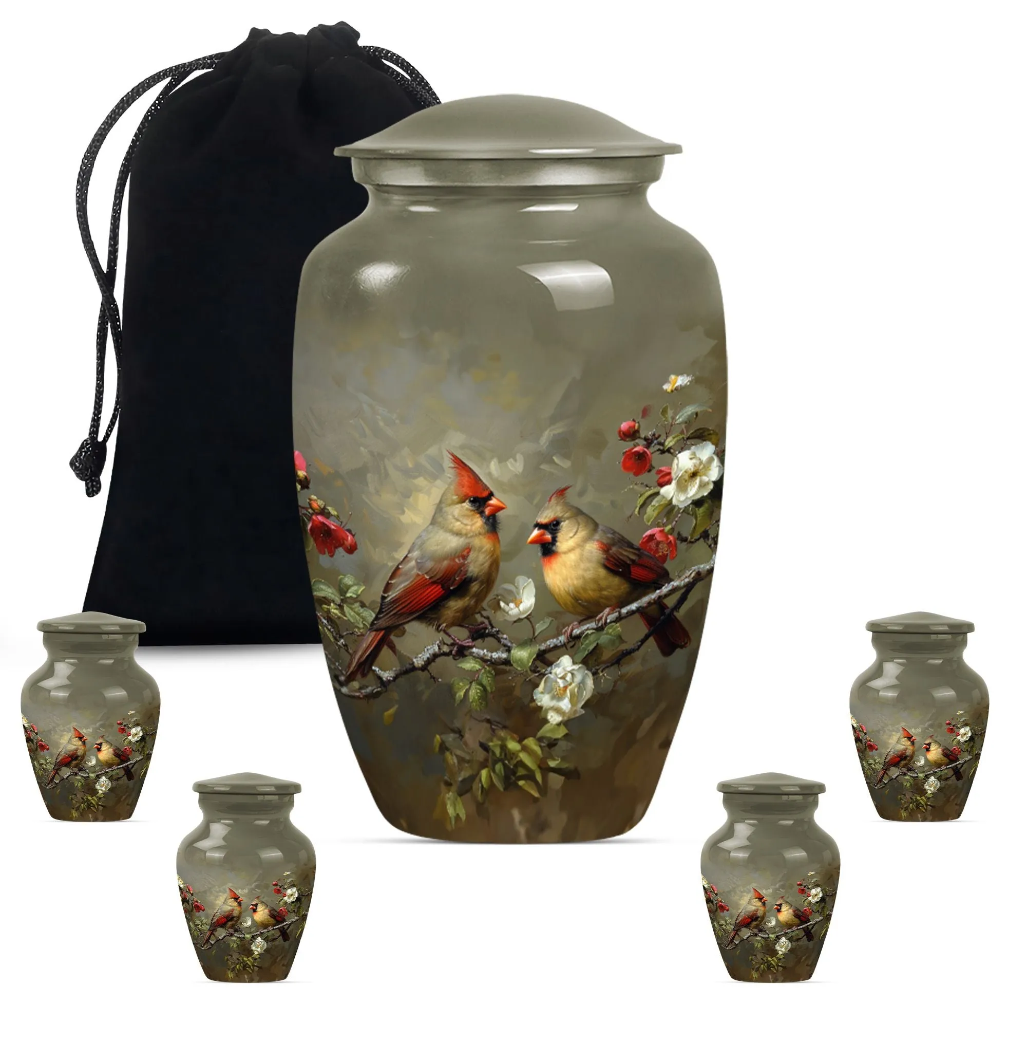 Cardinal Bird Cremation Mini Urns For Human Ashes Memorial & Funeral Urn