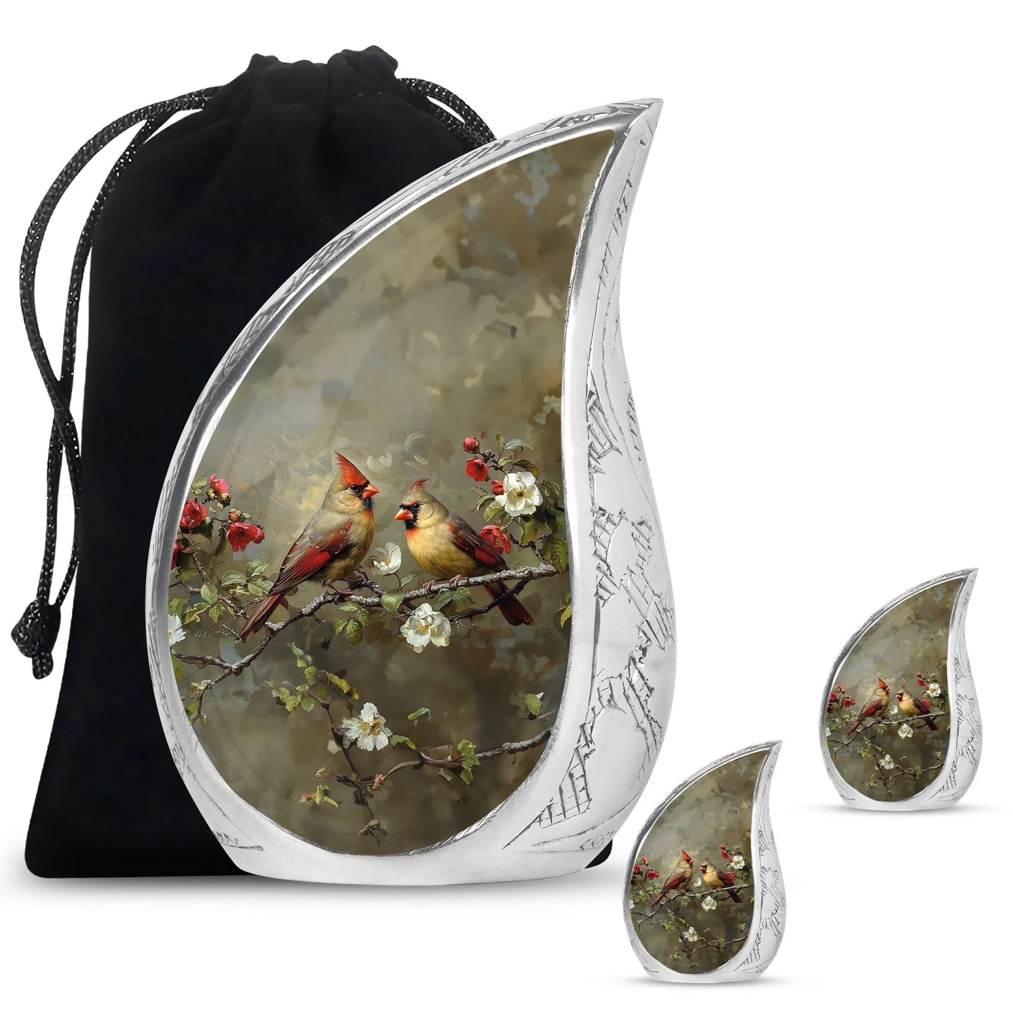 Cardinal Bird Cremation Mini Urns For Human Ashes Memorial & Funeral Urn