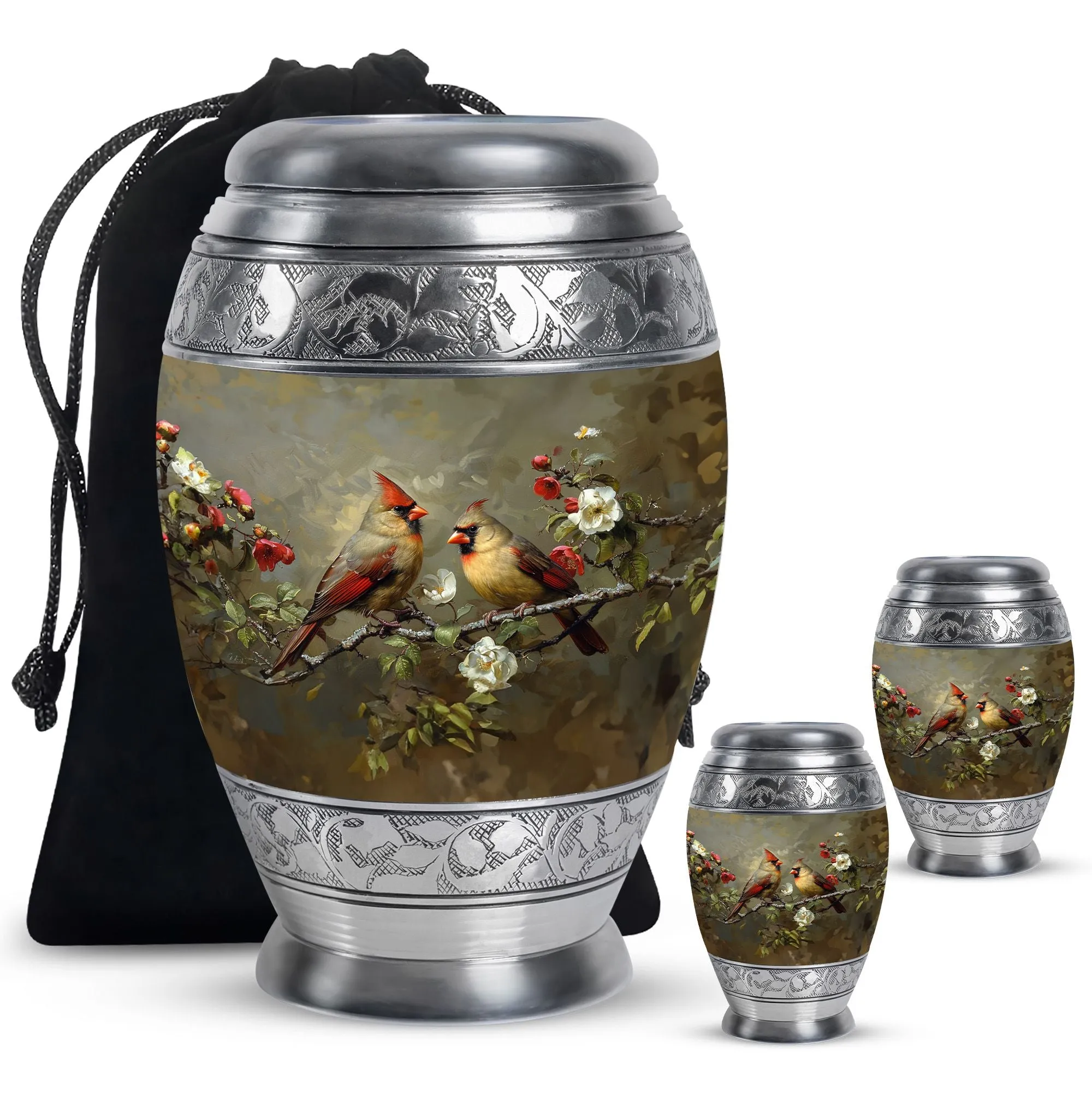 Cardinal Bird Cremation Mini Urns For Human Ashes Memorial & Funeral Urn