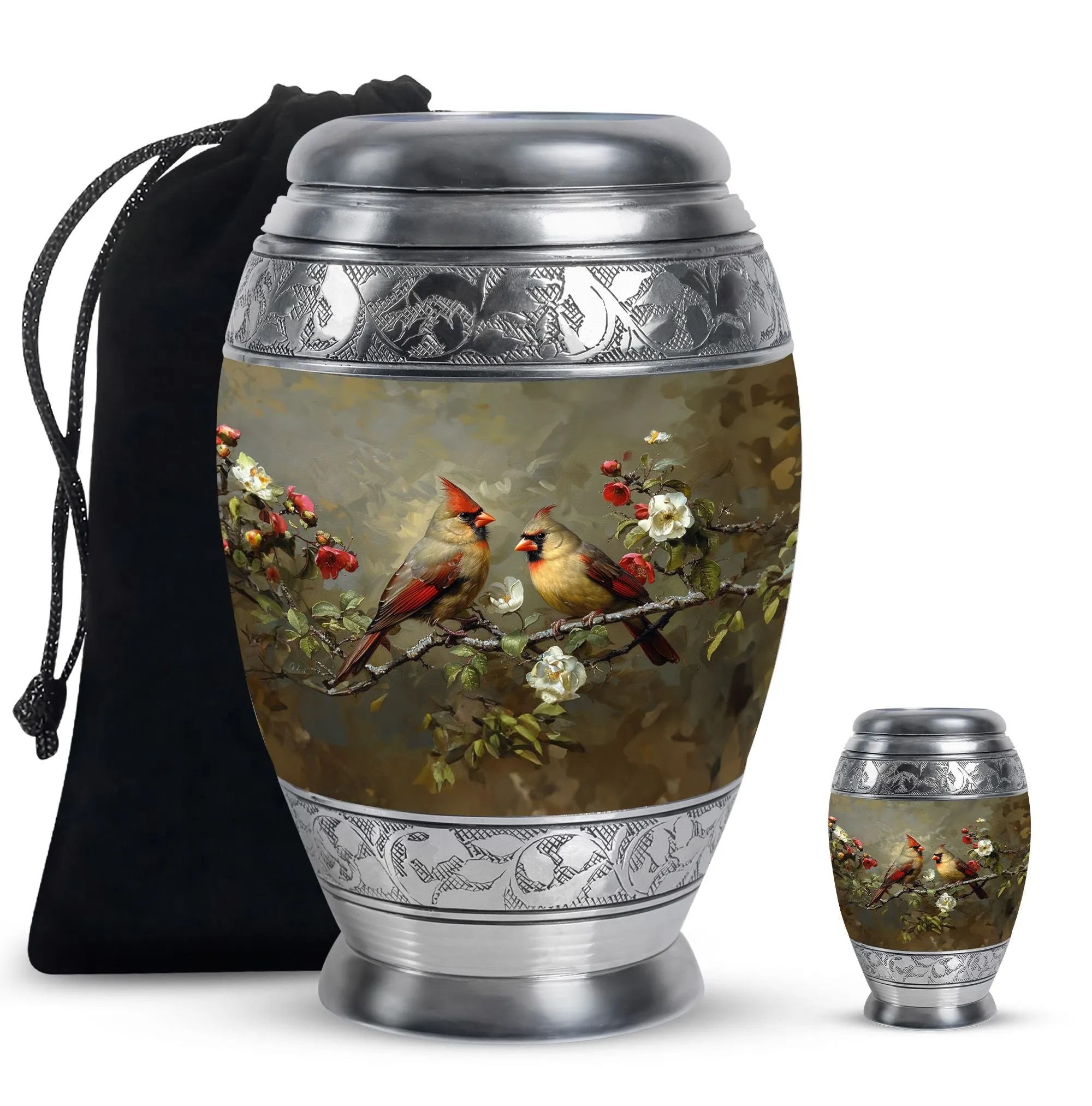 Cardinal Bird Cremation Mini Urns For Human Ashes Memorial & Funeral Urn