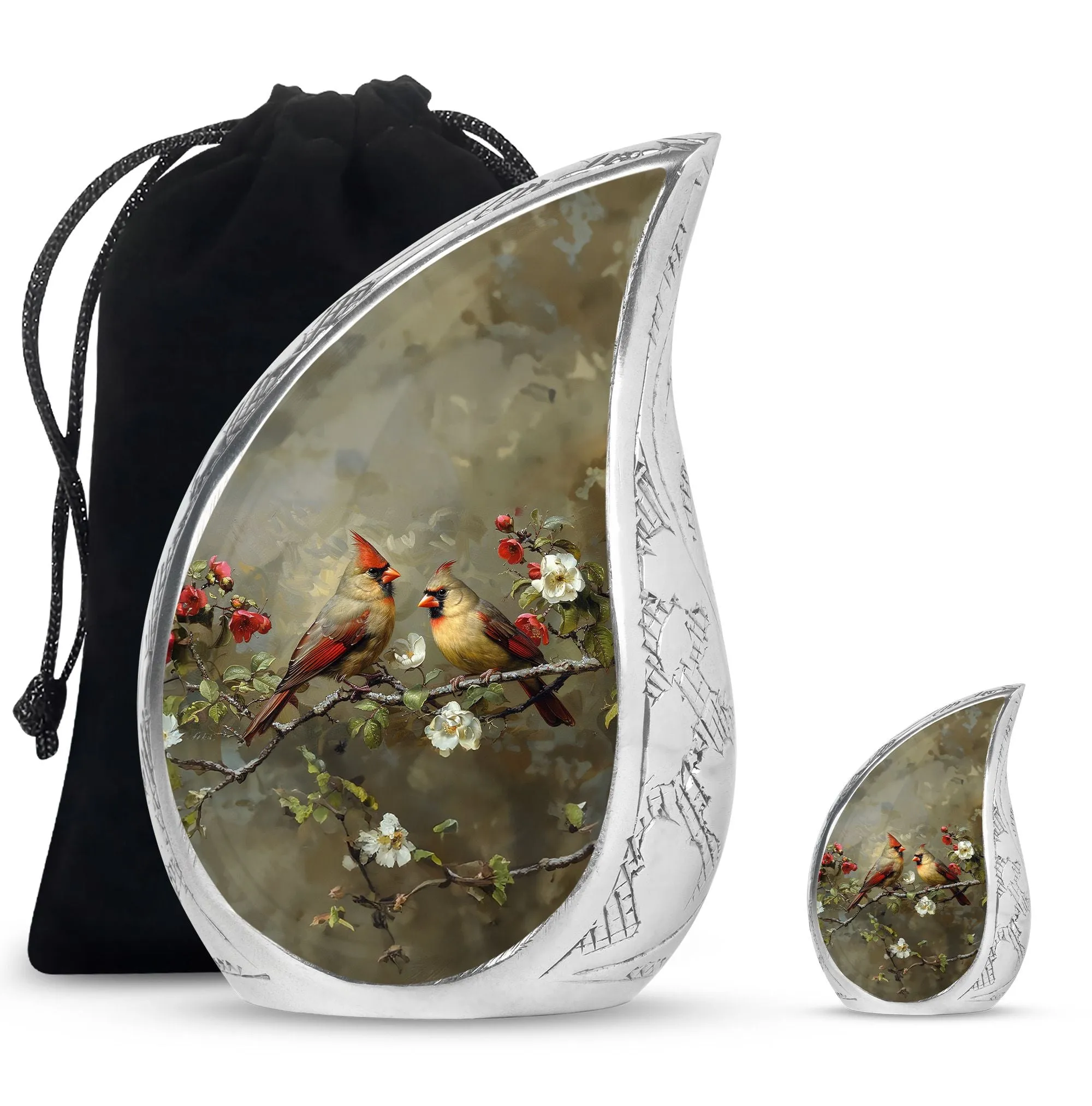 Cardinal Bird Cremation Mini Urns For Human Ashes Memorial & Funeral Urn