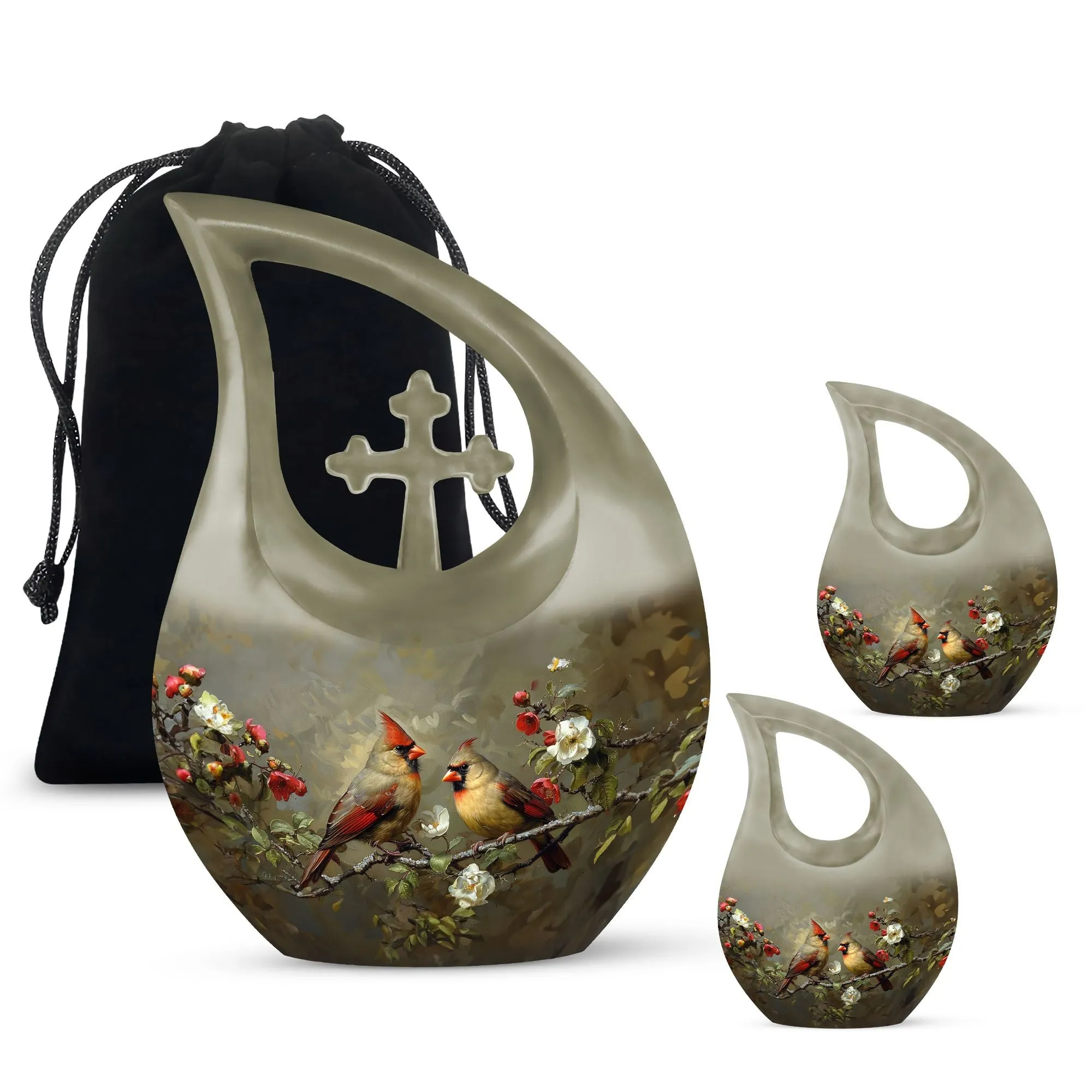 Cardinal Bird Cremation Mini Urns For Human Ashes Memorial & Funeral Urn