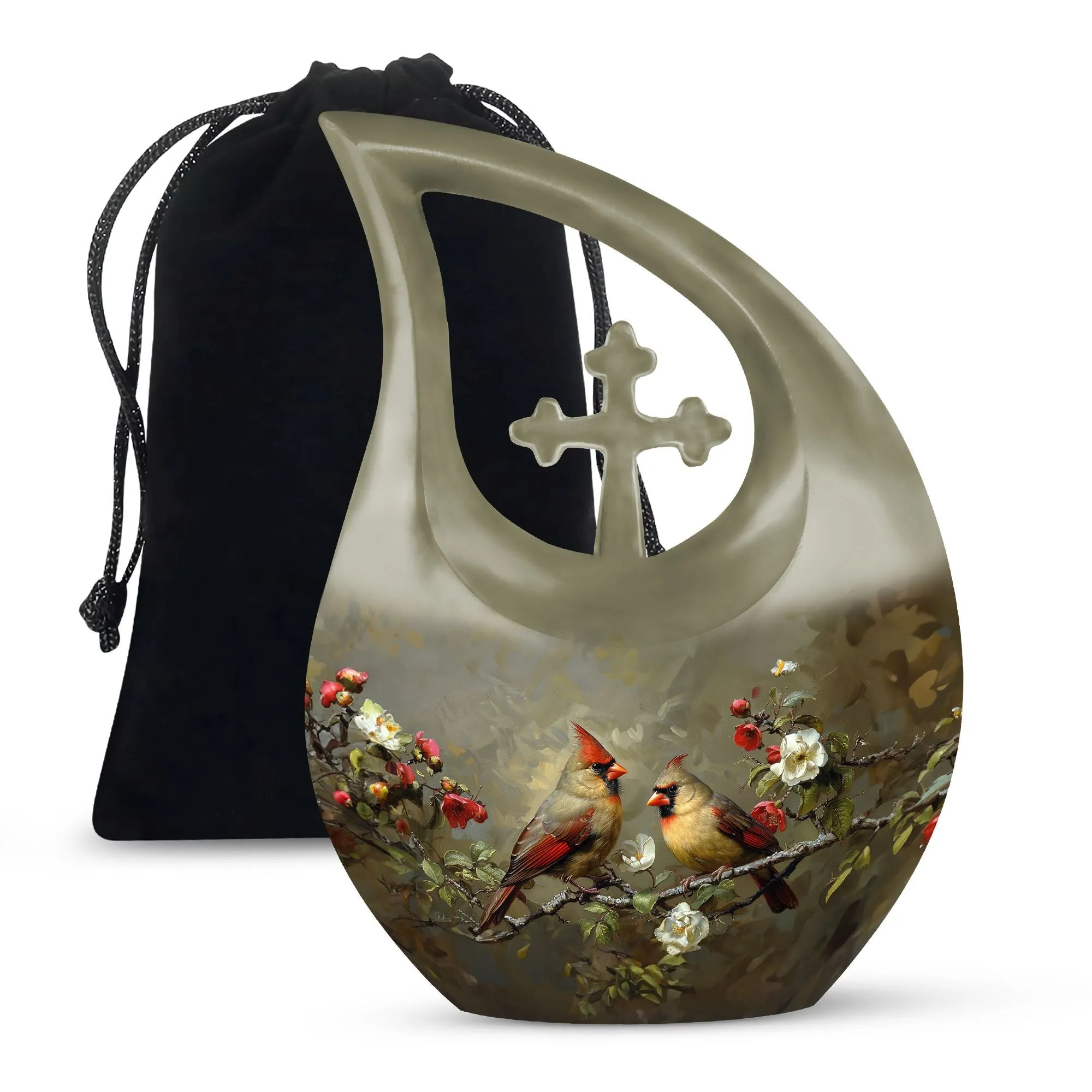 Cardinal Bird Cremation Mini Urns For Human Ashes Memorial & Funeral Urn