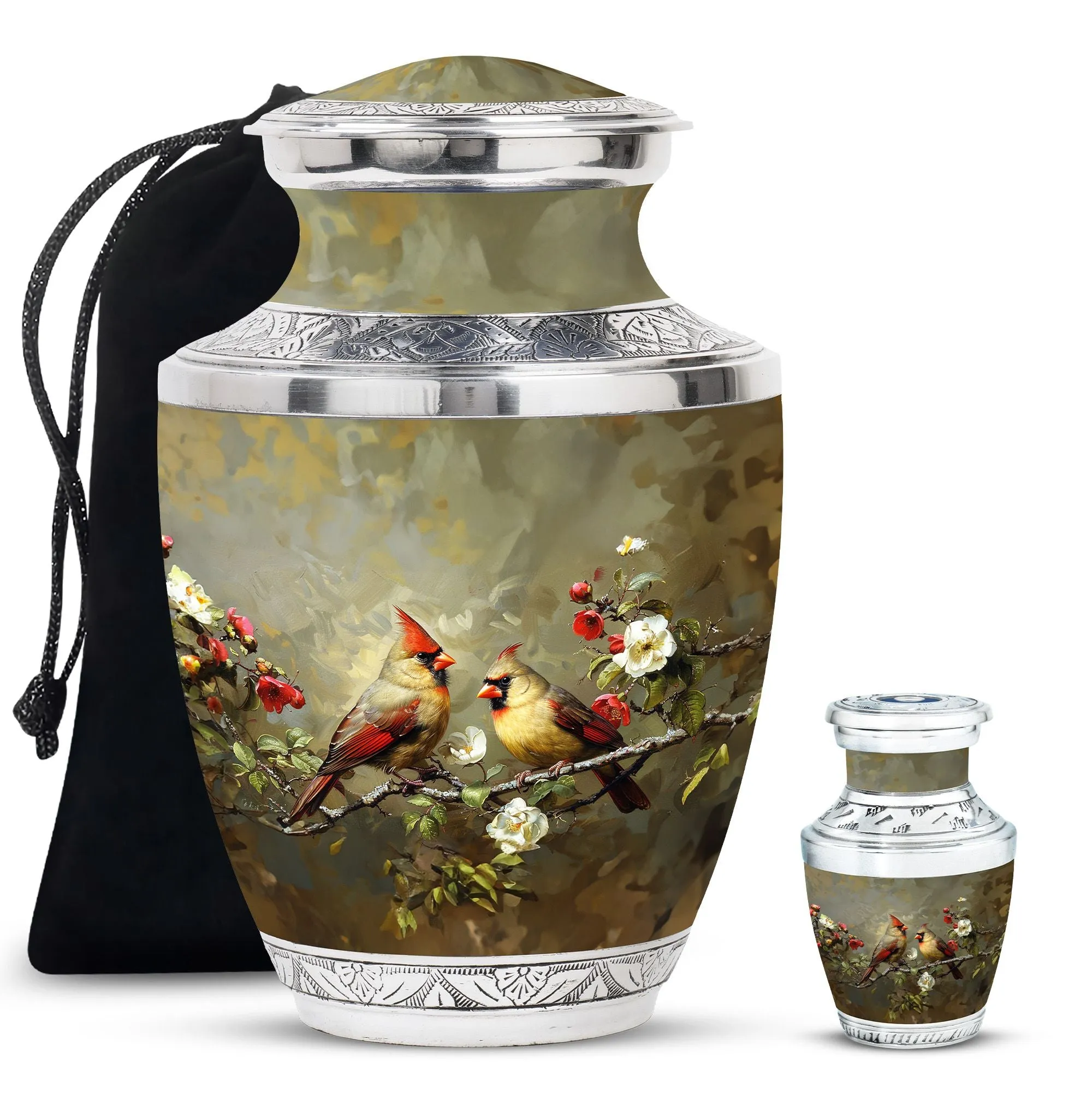 Cardinal Bird Cremation Mini Urns For Human Ashes Memorial & Funeral Urn