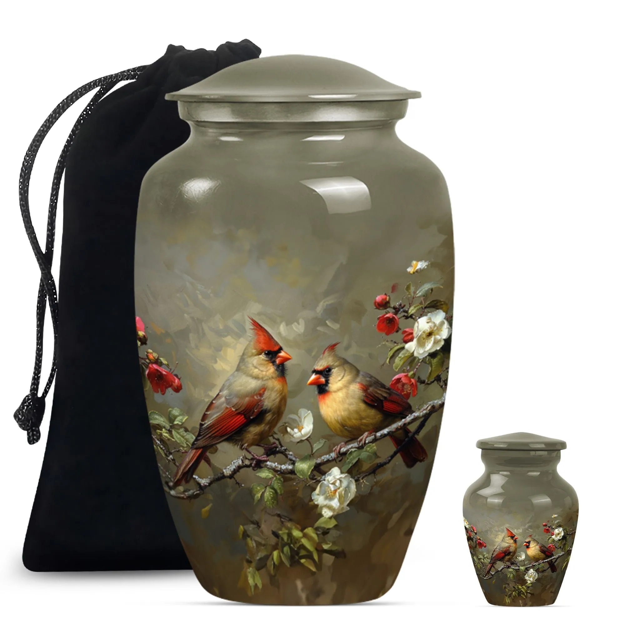 Cardinal Bird Cremation Mini Urns For Human Ashes Memorial & Funeral Urn
