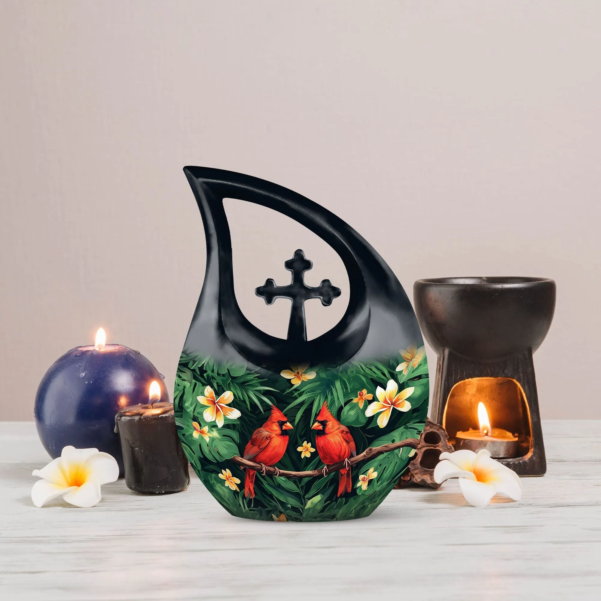 Cardinal Bird Custom Urns: Personalized Small Urn For Human Ashes