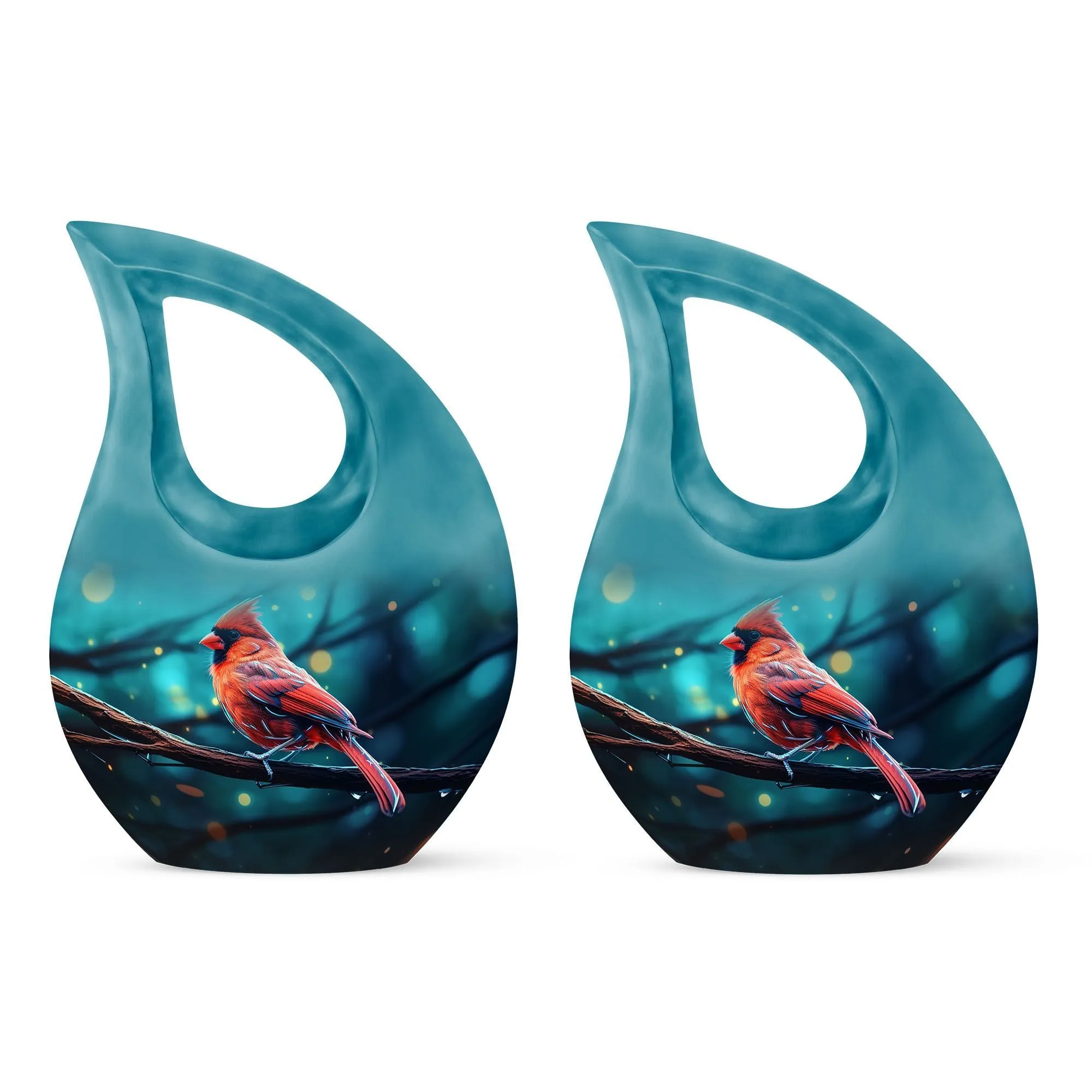 Cardinal Bird Tribute: Aesthetic Memorial Urn for Ashes