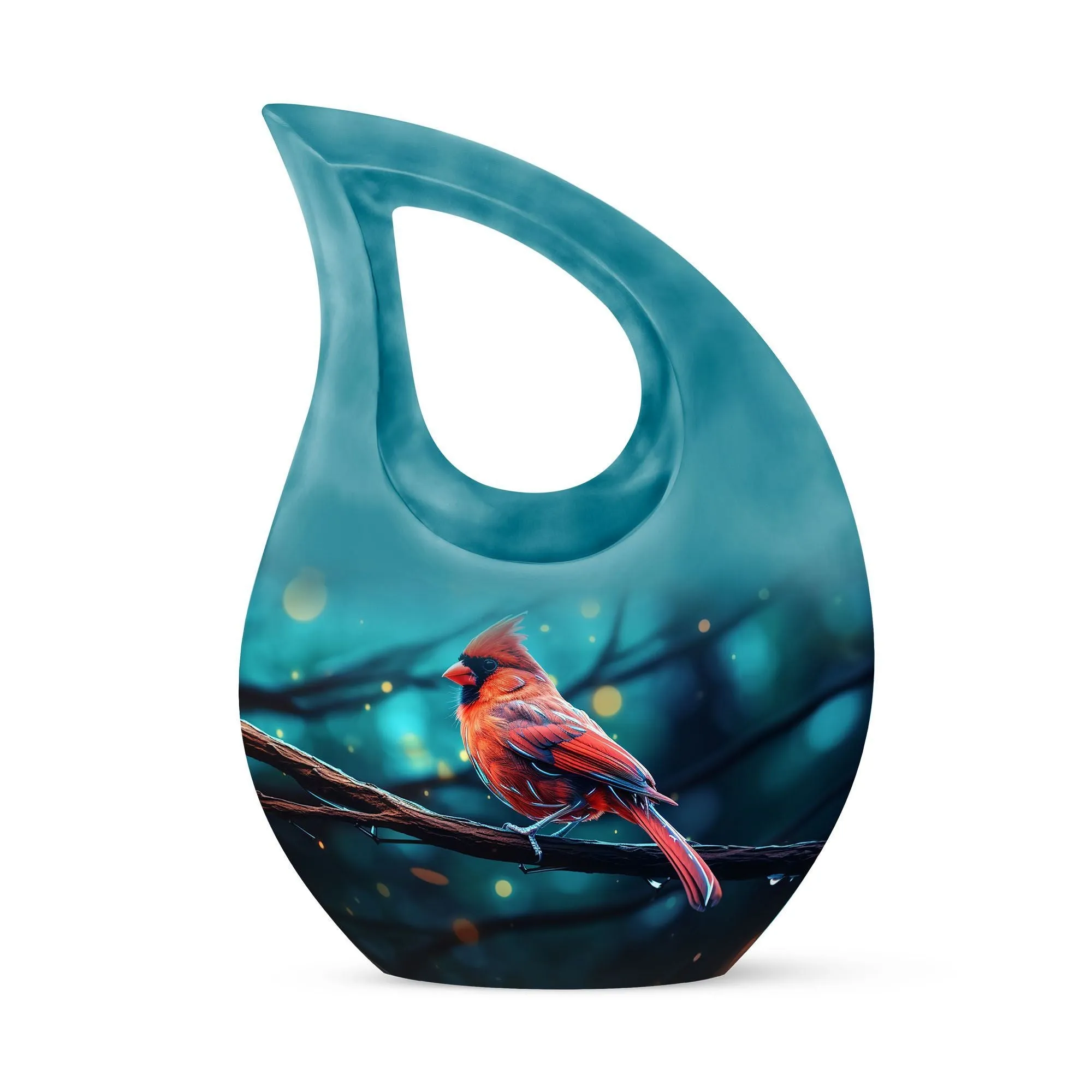 Cardinal Bird Tribute: Aesthetic Memorial Urn for Ashes