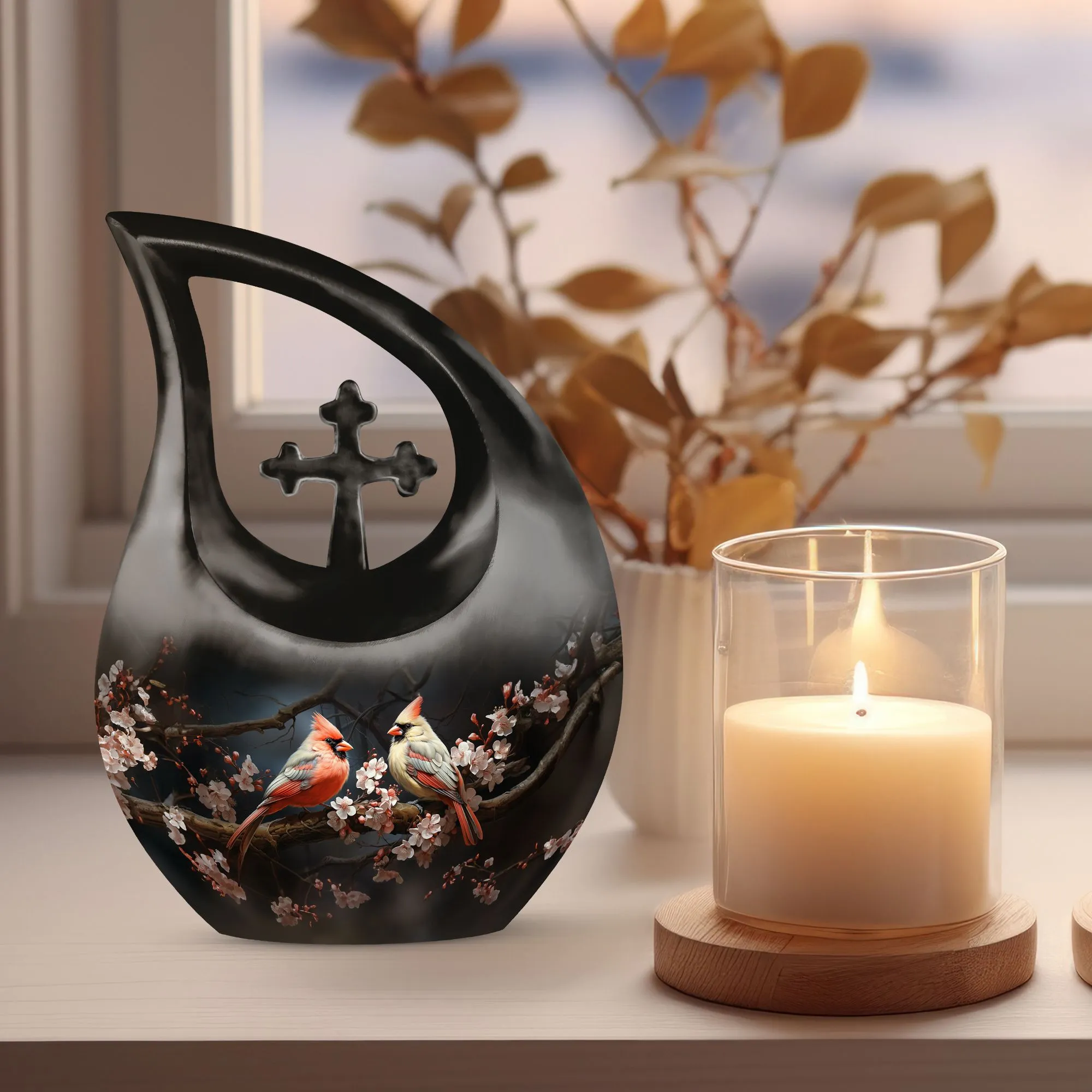 Cardinal Songbird Sanctuary - Affordable Tribute Memorial Urn