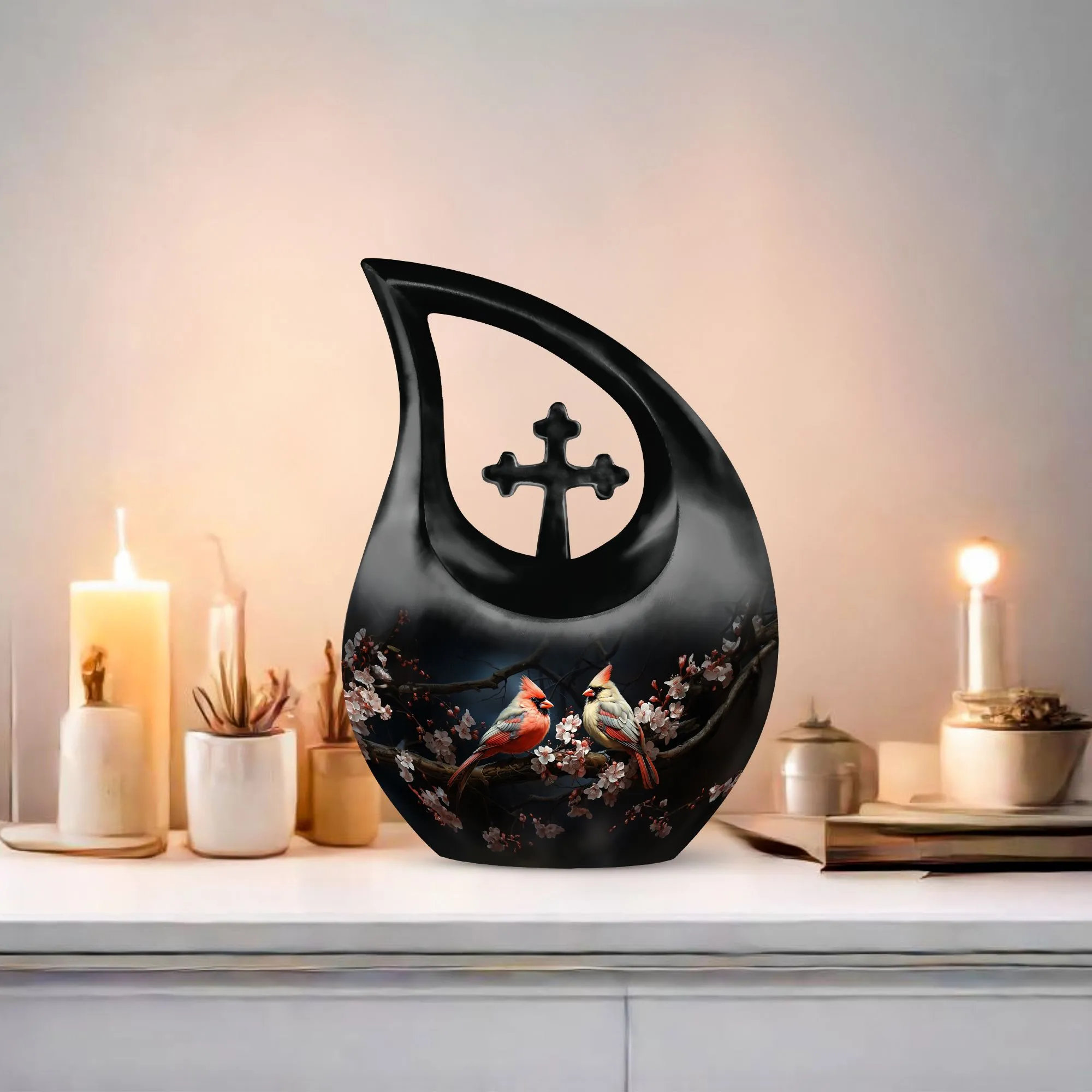Cardinal Songbird Sanctuary - Affordable Tribute Memorial Urn