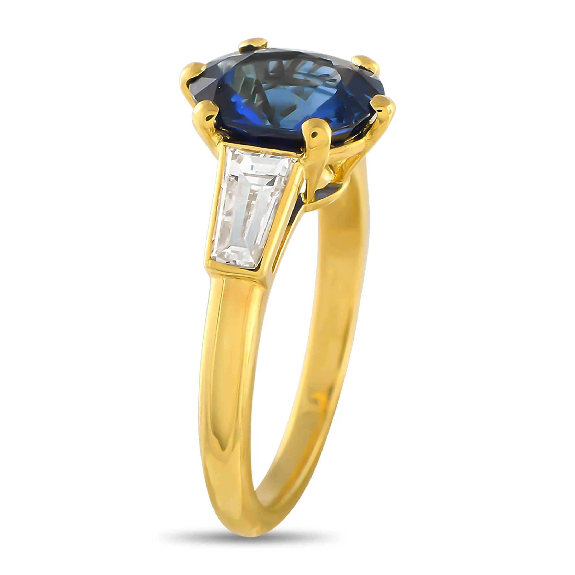 Cartier 18K Yellow Gold 0.35ct Diamond and Sapphire Three Stone Ring CA15-050525
