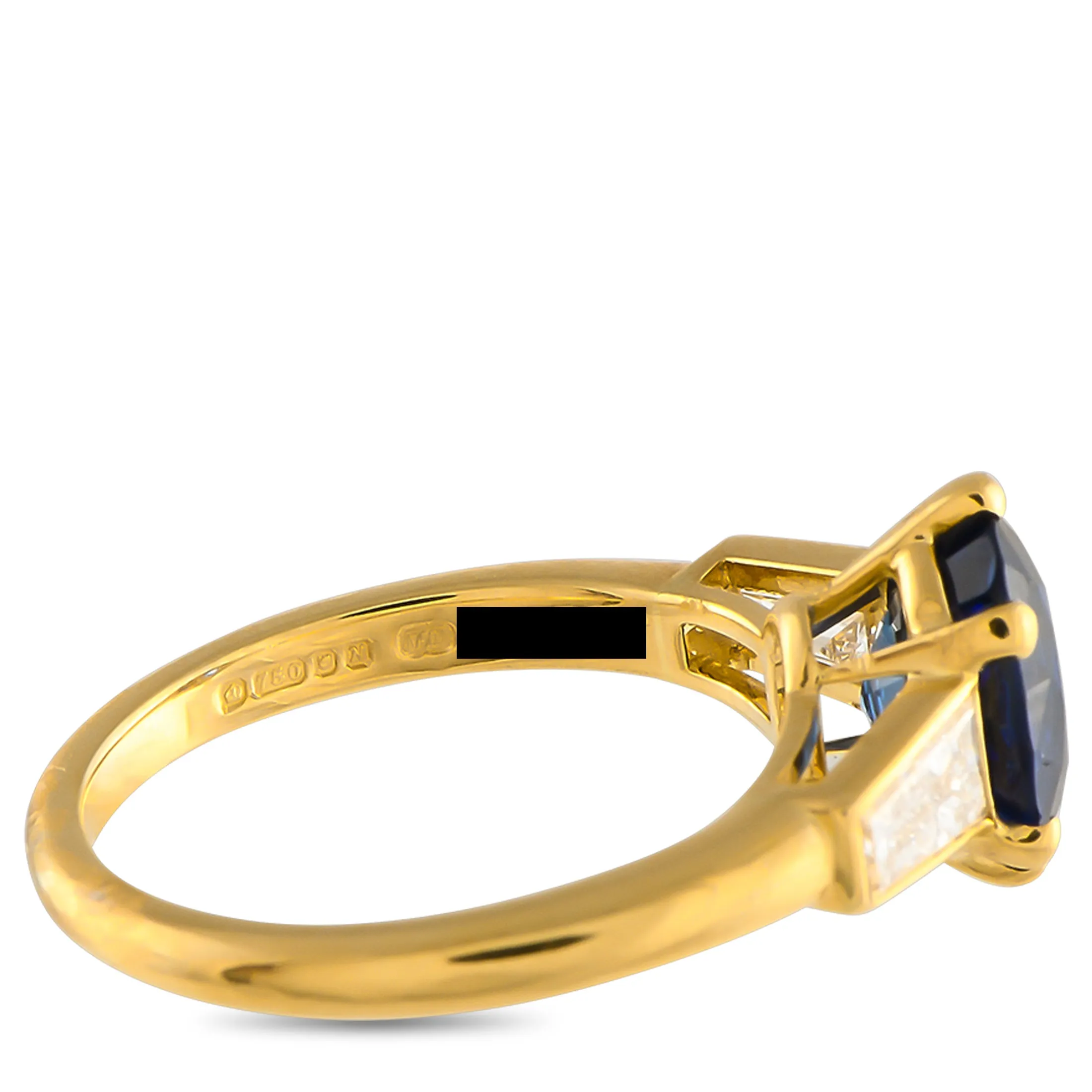 Cartier 18K Yellow Gold 0.35ct Diamond and Sapphire Three Stone Ring CA15-050525