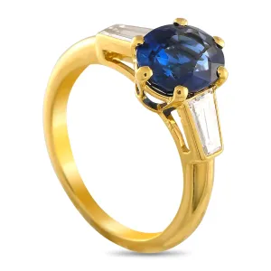 Cartier 18K Yellow Gold 0.35ct Diamond and Sapphire Three Stone Ring CA15-050525