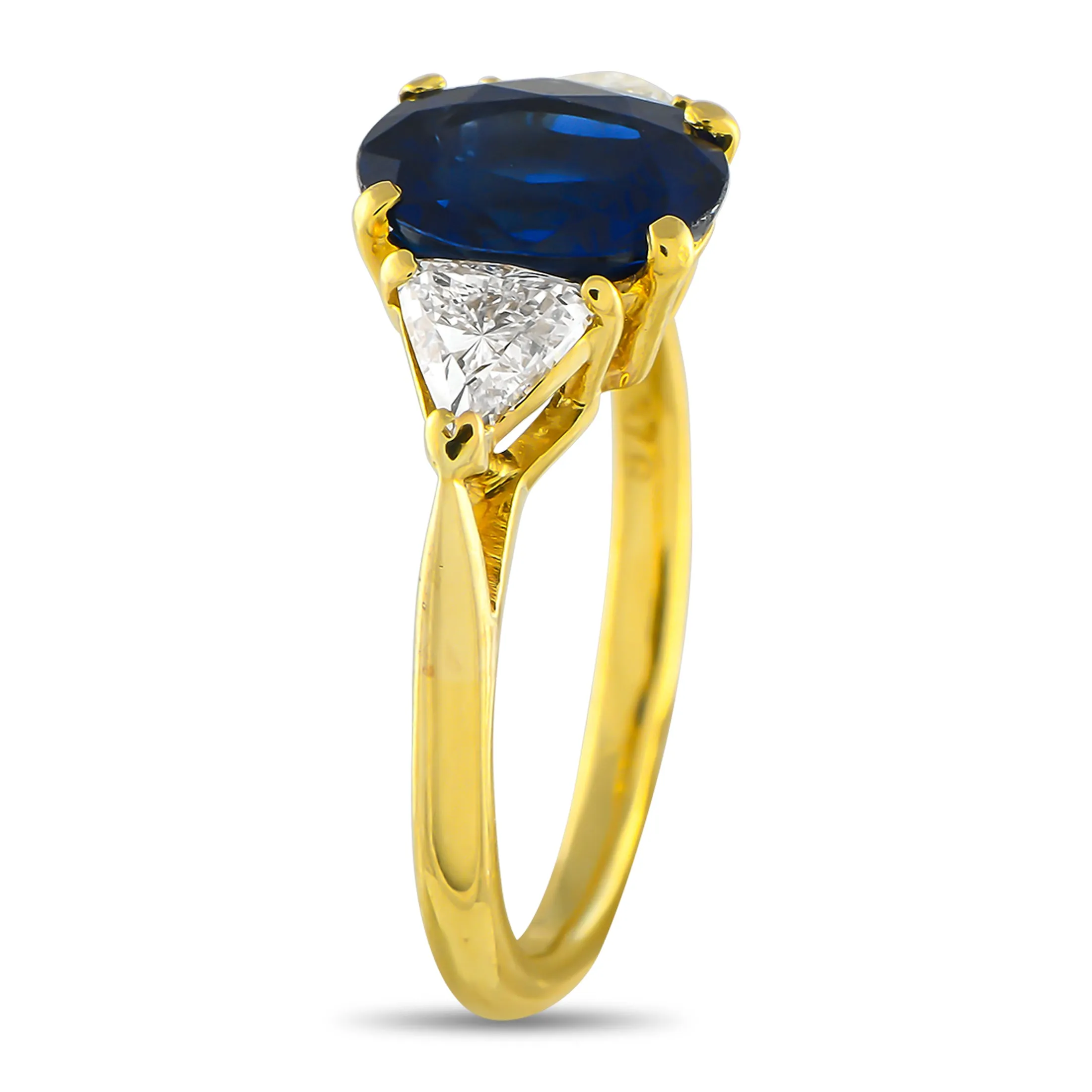 Cartier 18K Yellow Gold 0.47ct Diamond and Sapphire Three Stone Ring CA14-05025