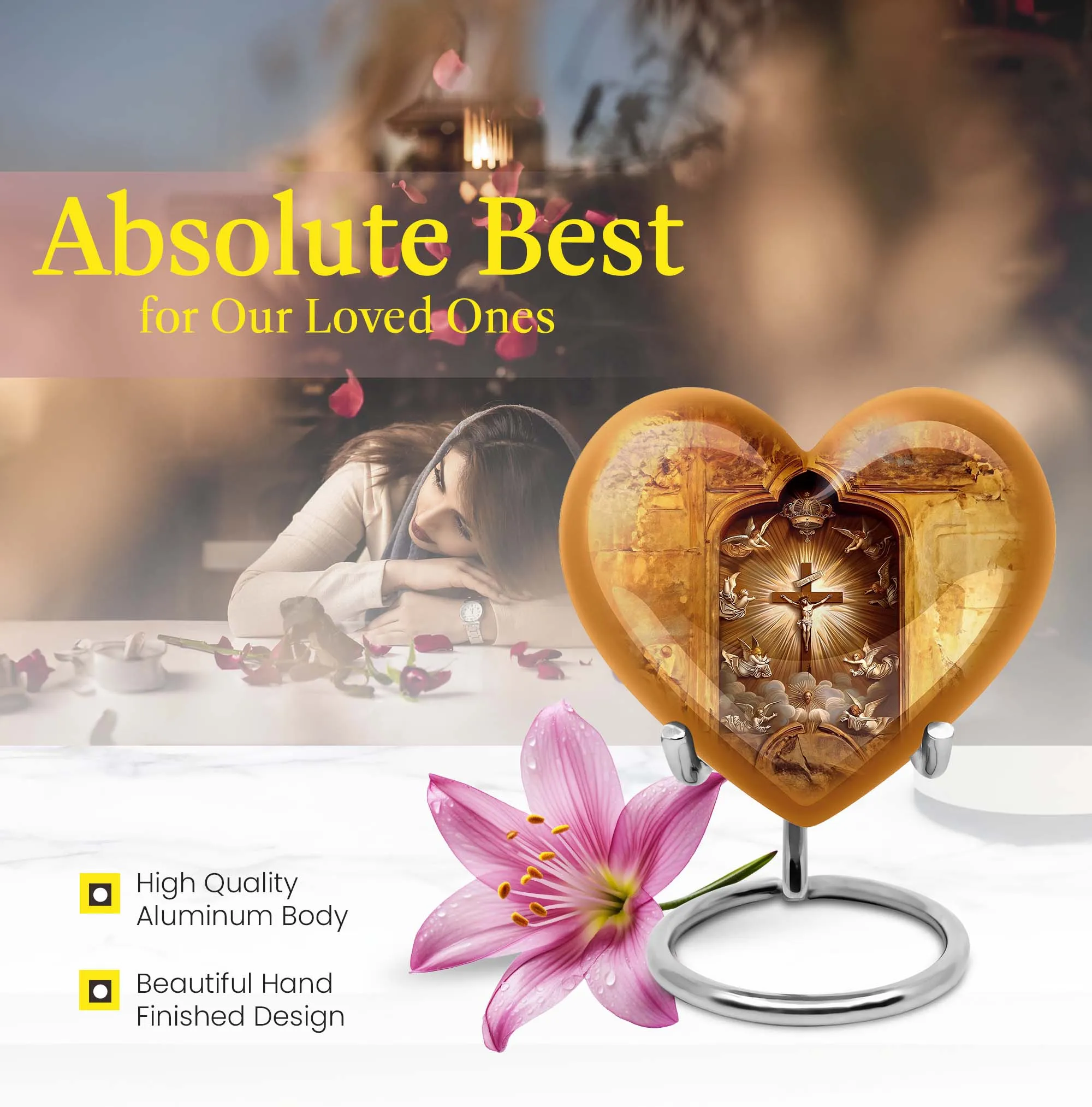 Catholic Custom Embrace Luxurious Memorial Urn