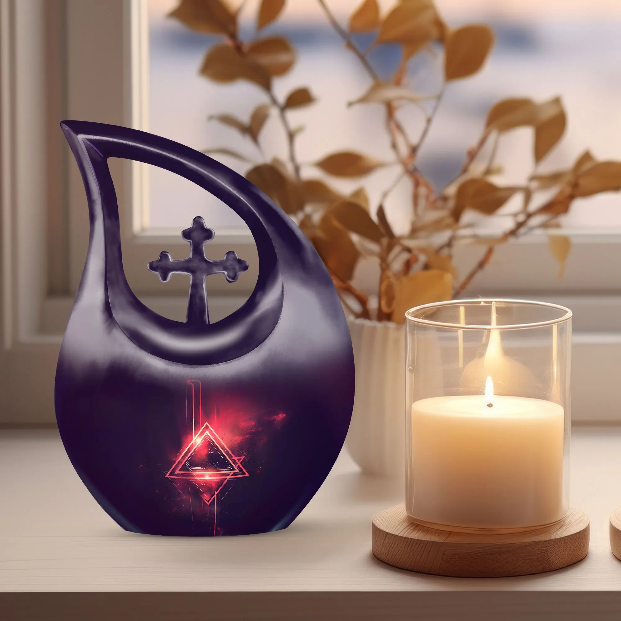 Catholic Urn -  Container For Cremated Adult Human Ashes