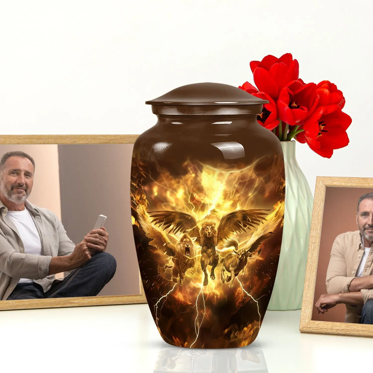 Catholic Urn - Luminary Cremation Keepsake for the Beloved Father