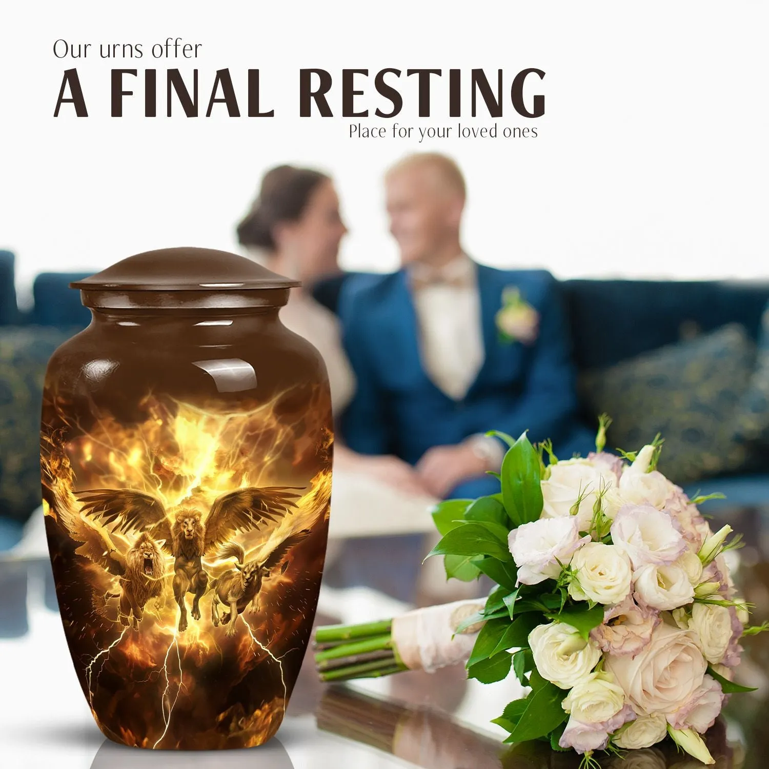 Catholic Urn - Luminary Cremation Keepsake for the Beloved Father