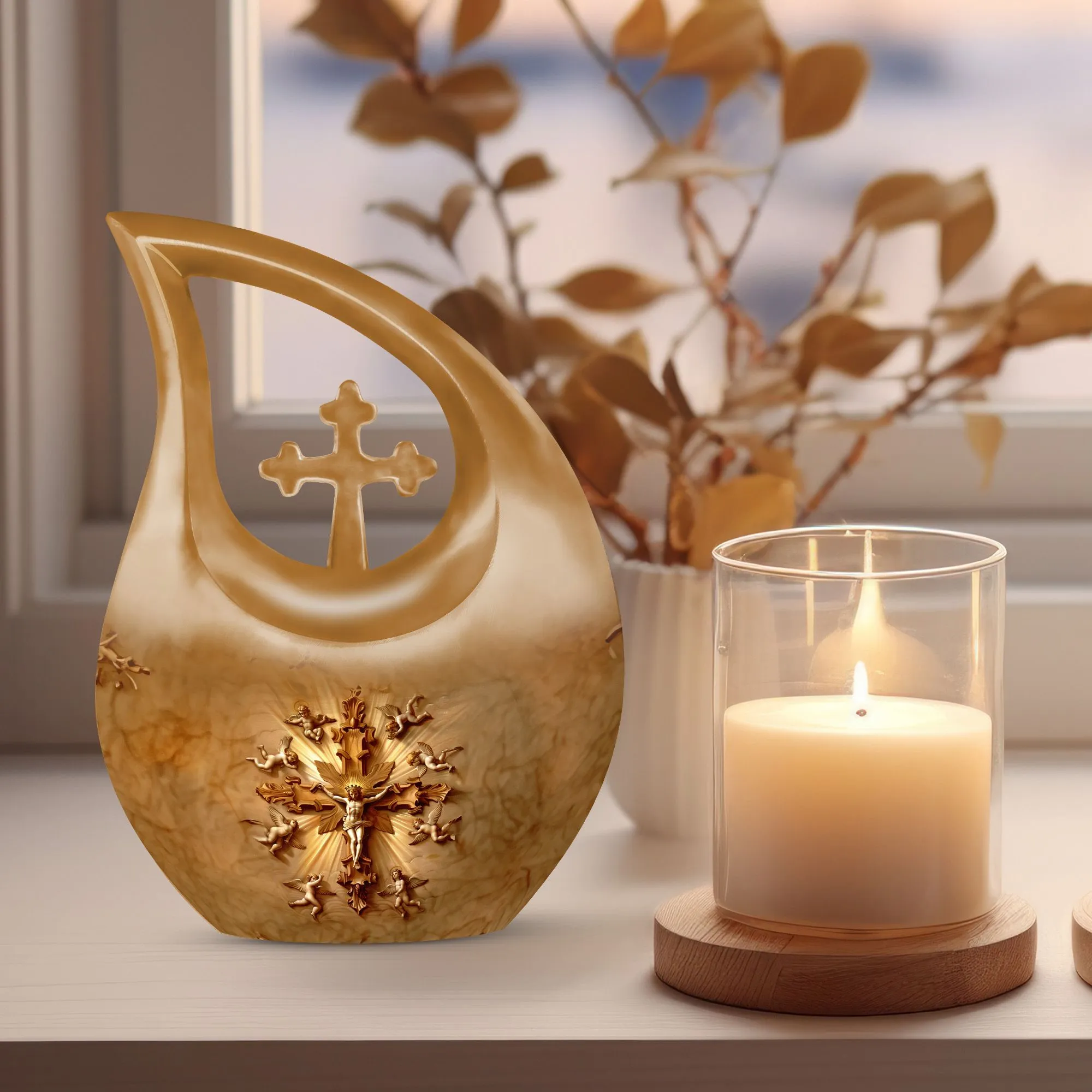 Catholic Urn: Perfect Memorials Cremation Urn For Human Ashes