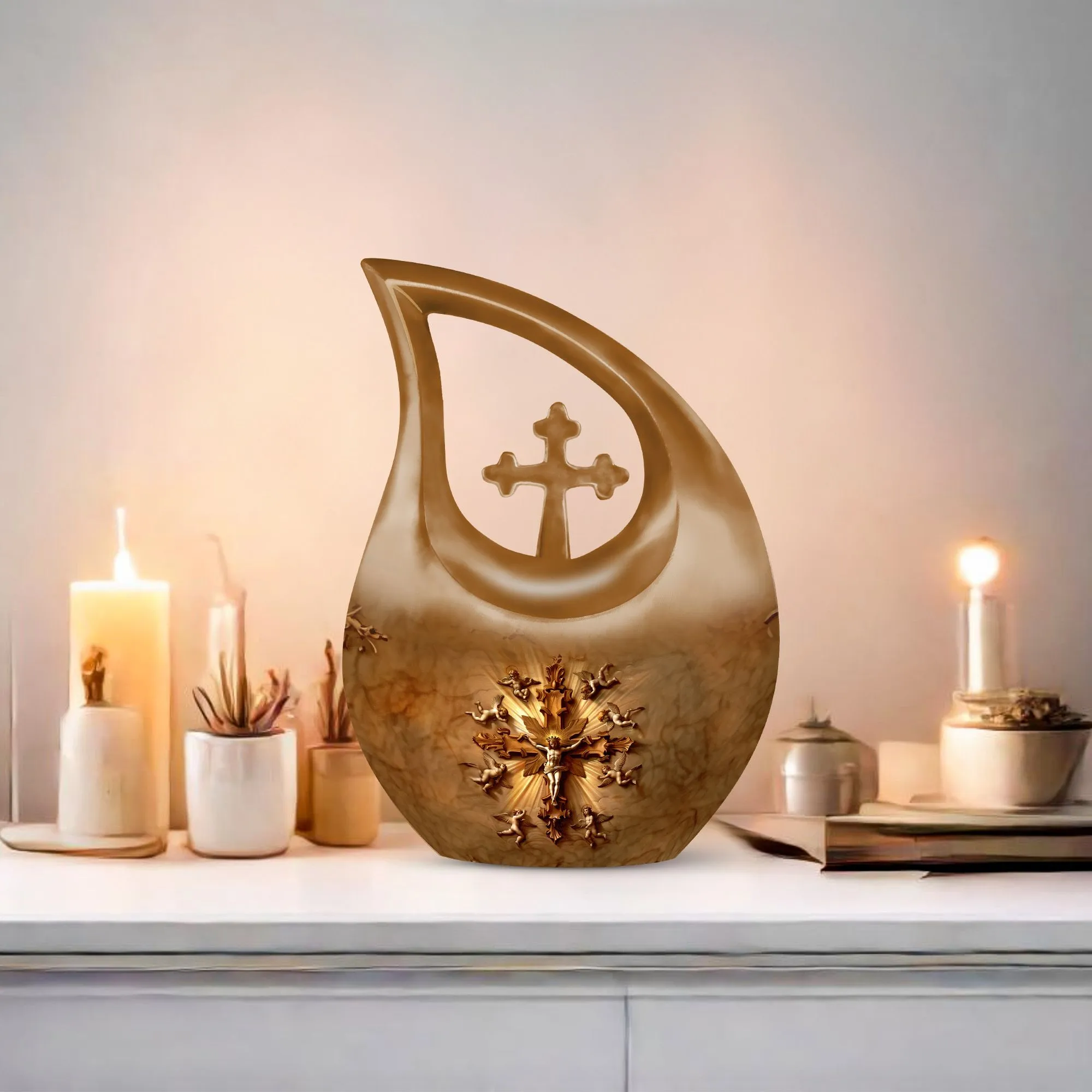 Catholic Urn: Perfect Memorials Cremation Urn For Human Ashes