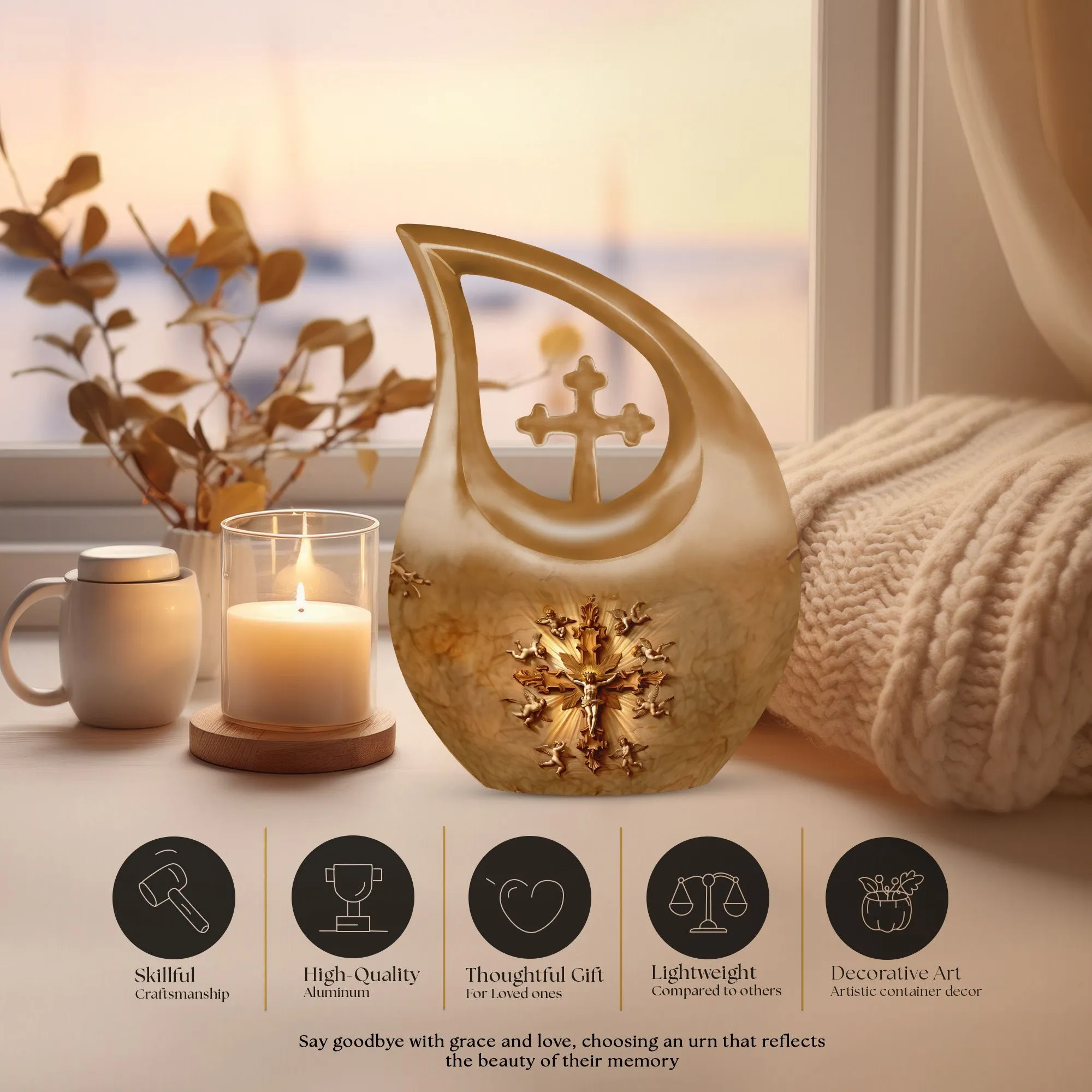 Catholic Urn: Perfect Memorials Cremation Urn For Human Ashes