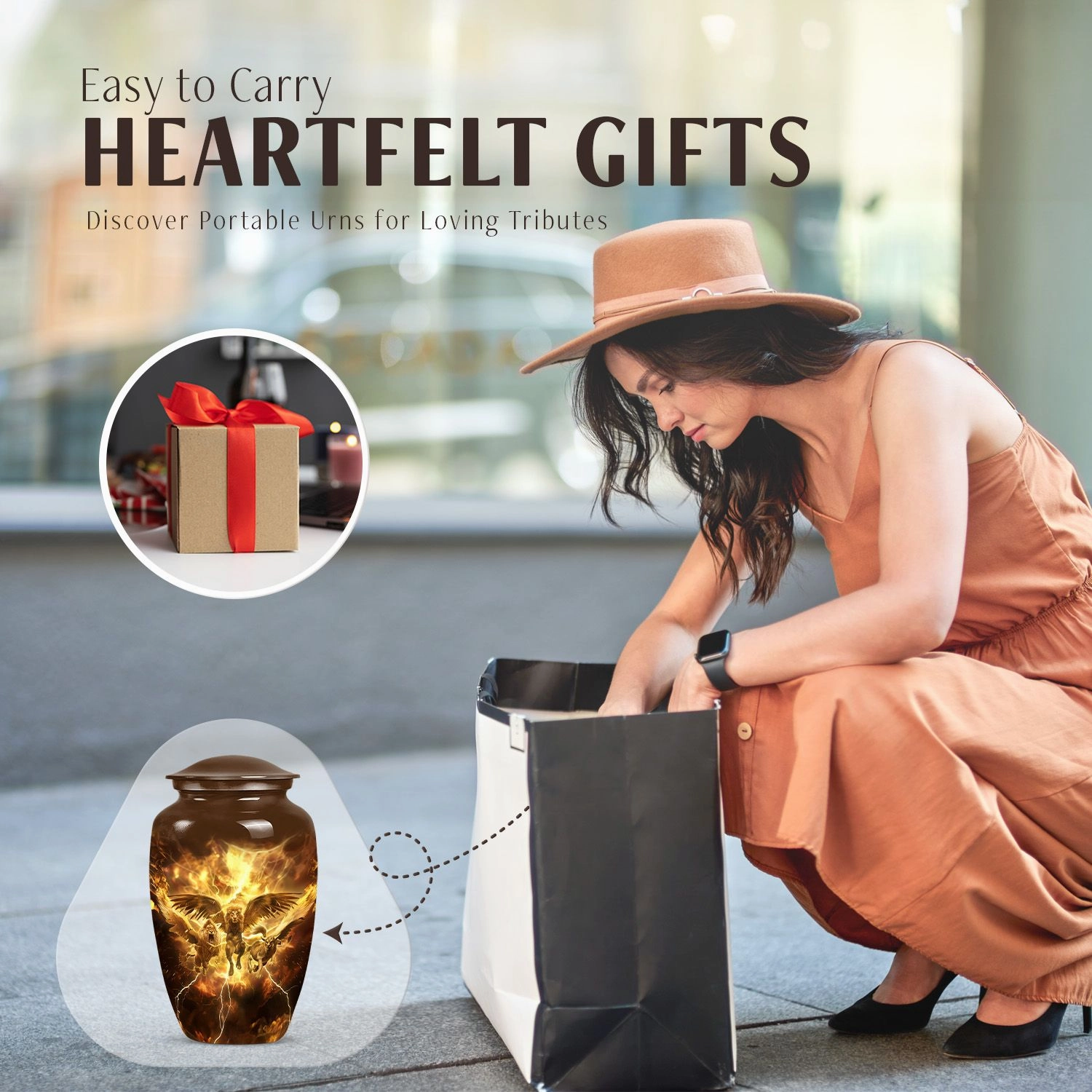 Catholic Urn - Luminary Cremation Keepsake for the Beloved Father