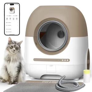 Catlk 522530 Self Cleaning Litter Box with Trash Bag, Brown