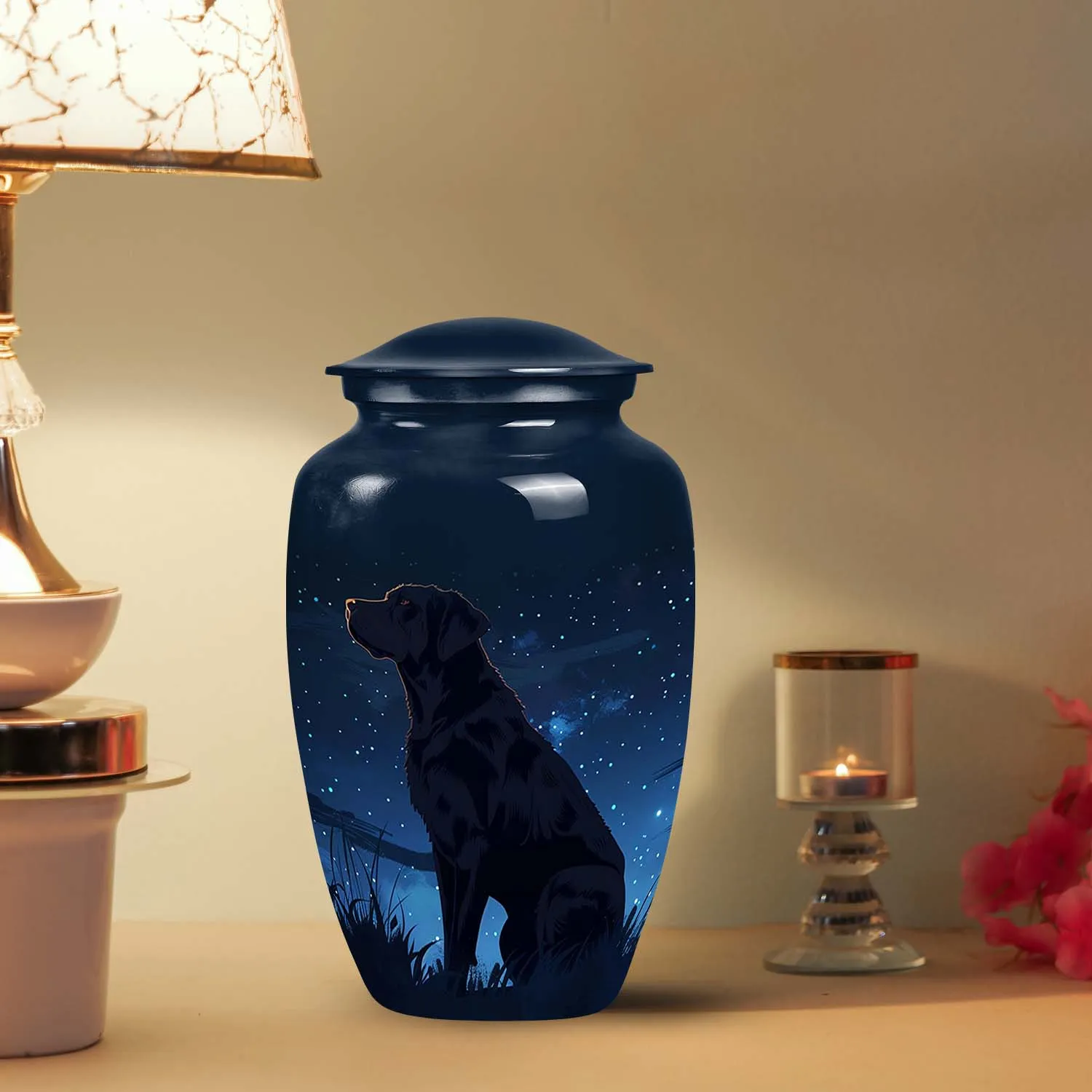 Celestial Labrador Night Sky Urn Keepsake for Pet Memorial