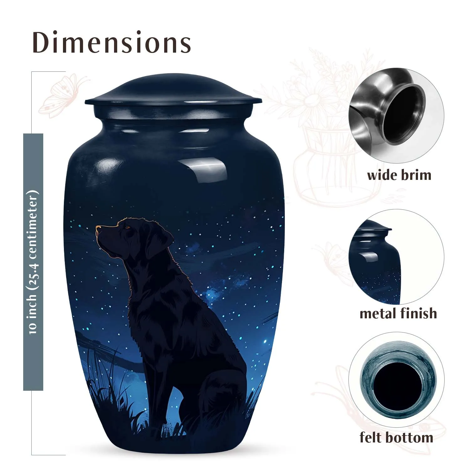 Celestial Labrador Night Sky Urn Keepsake for Pet Memorial