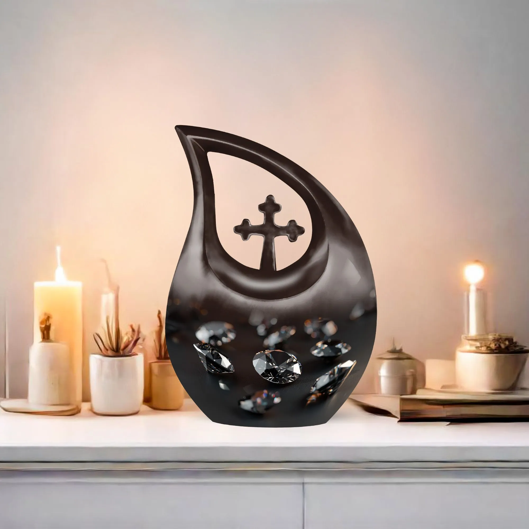 Ceremonial Diamond Urn: Devotion Keepsake for Human Ashes