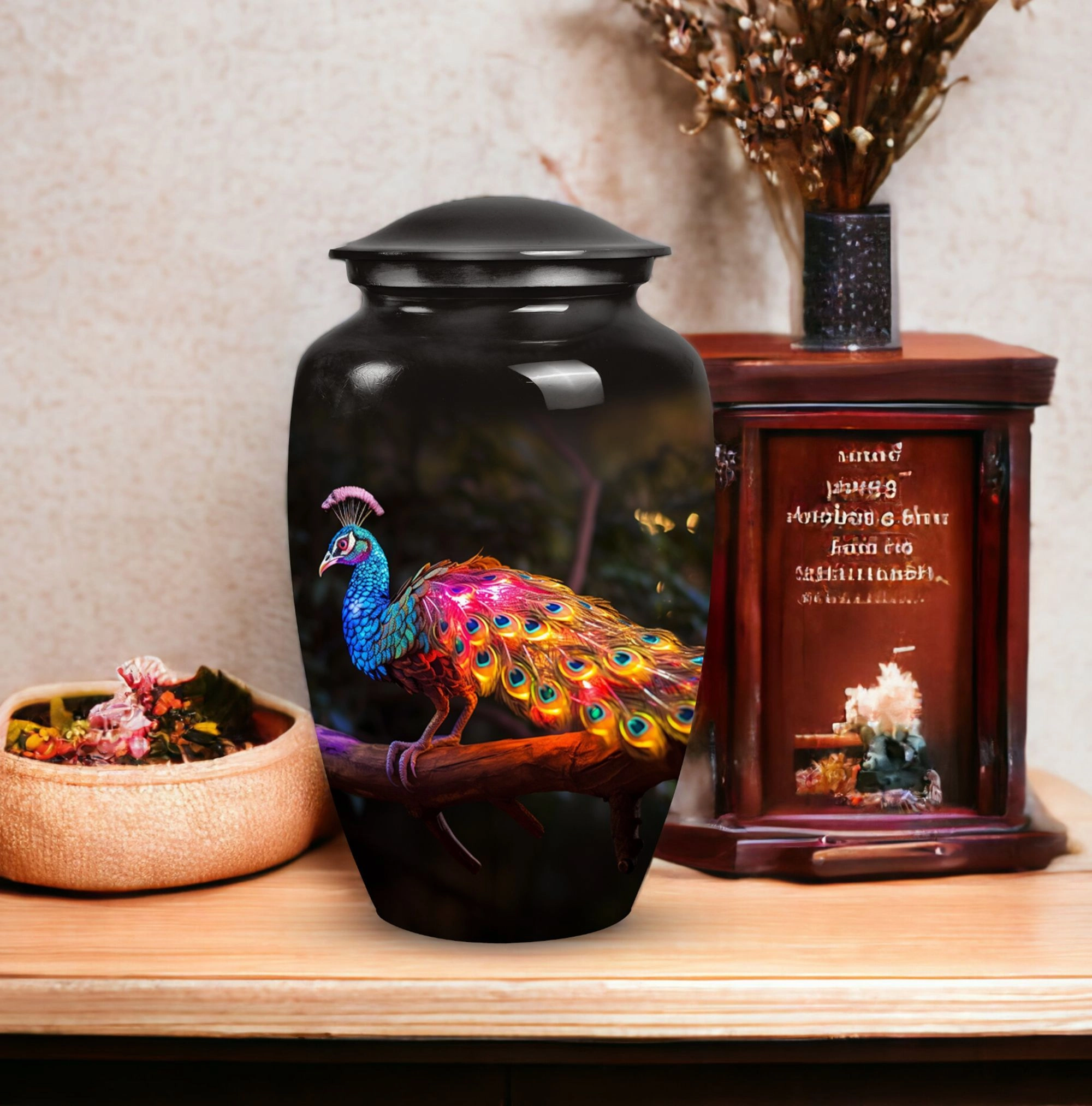 Cherish Farewell: Peacock Cremation Urn, Elegant Memorial Urn
